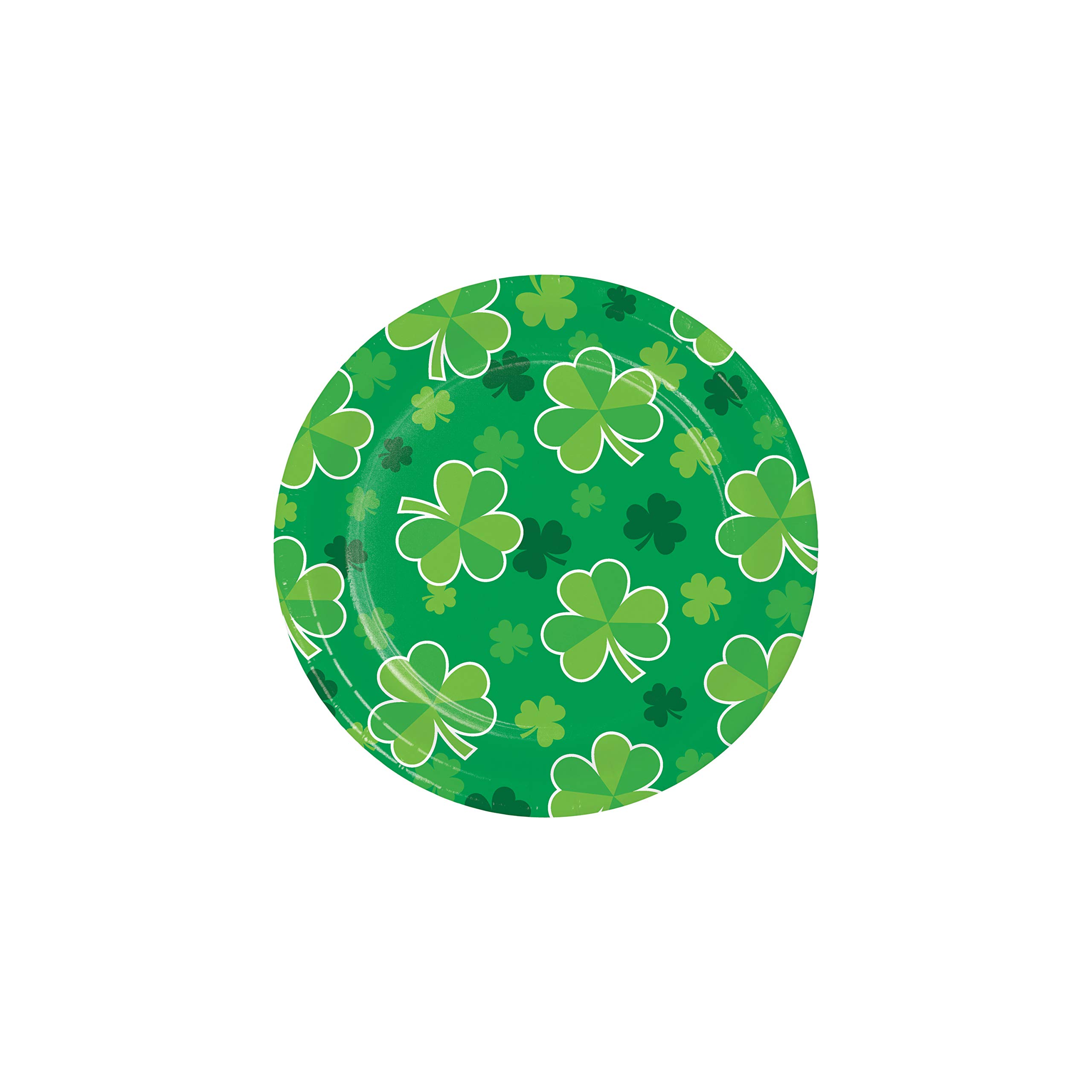 Creative Converting Clover St. Patrick's Day Dessert Plates - 8 Count | Shamrock-Themed Party Tableware for St. Paddy's Day Celebrations & Dessert Serving