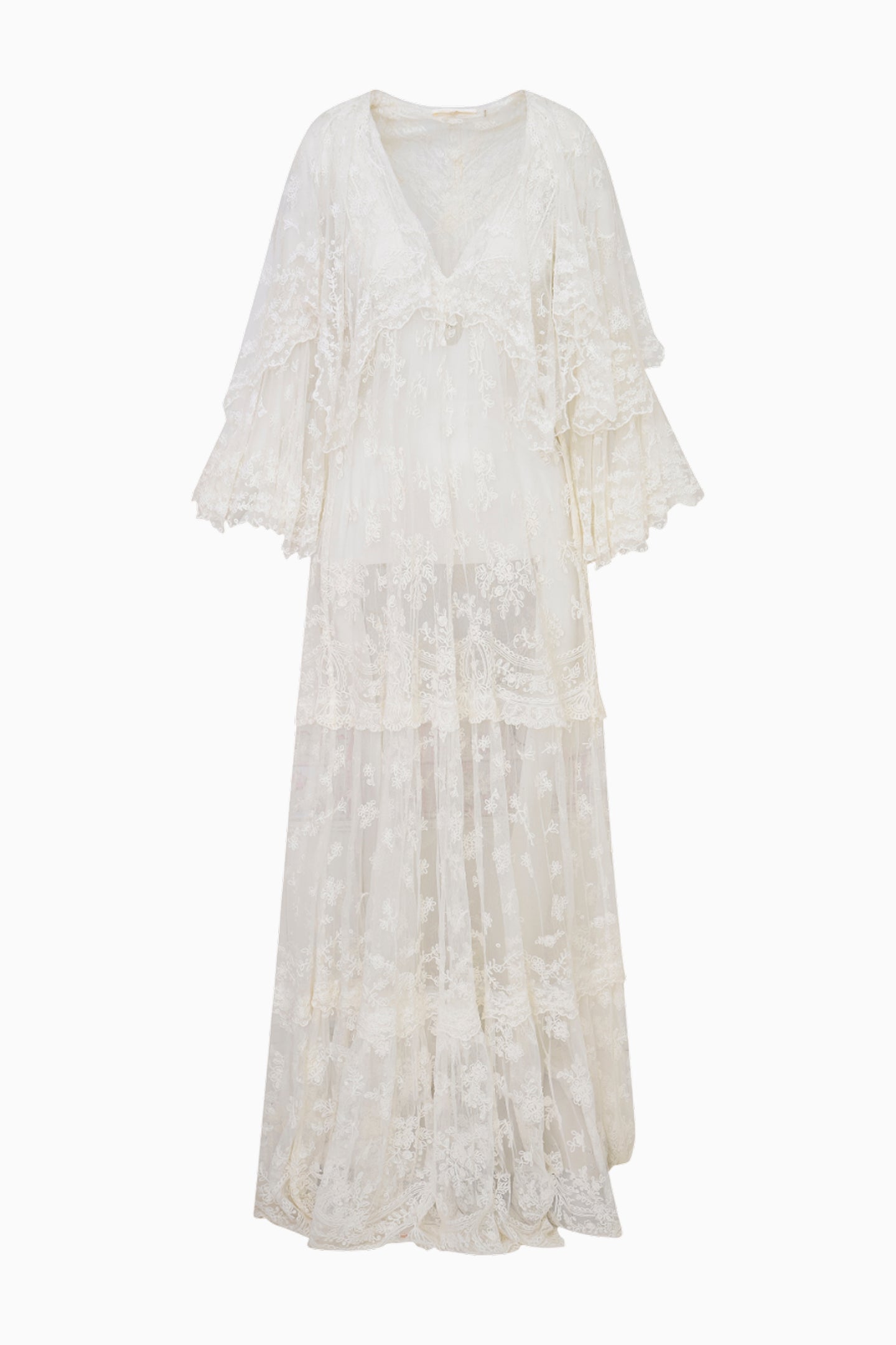 Roylan Lace Mesh Maxi Dress - Elegant Long Sleeve Floral Embroidery Evening Gown for Women | Perfect for Weddings, Parties & Special Occasions