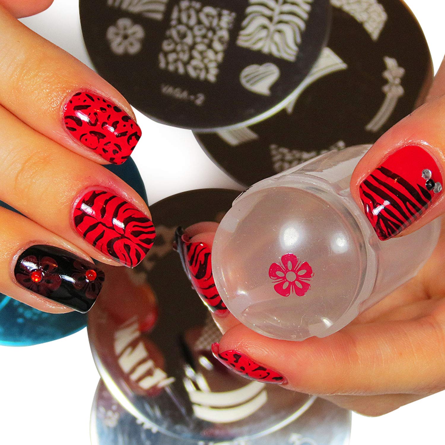 VAGA 10PC Nail Stamping Kit with 60 Designs - Perfect for Home & Salon Manicures