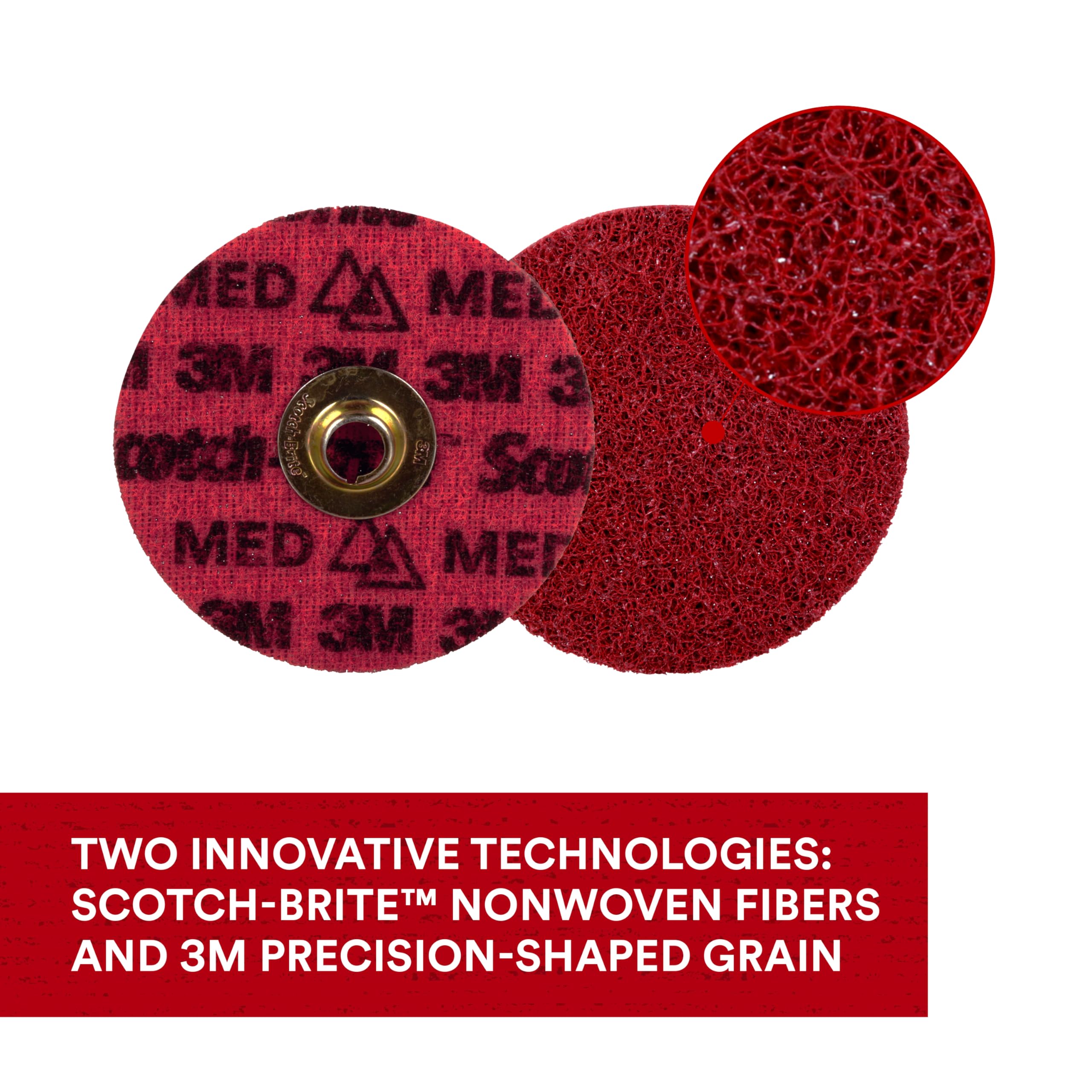 Scotch-Brite Precision Surface Conditioning Disc - TN Quick Change, Very Fine Ceramic Nonwoven Abrasive, 4-1/2 Inch No Hole (50-Pack) - Perfect for Metal Finishing, Wood Sanding & Automotive Restoration