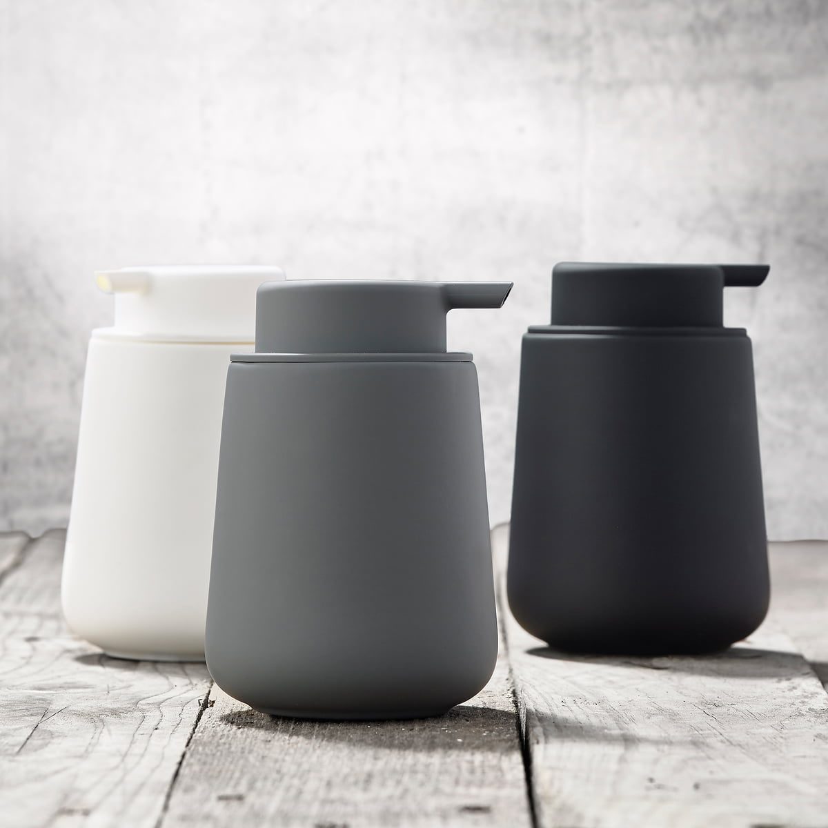 ZONE DENMARK Nova One Soap Dispenser in Perfect Grey - Modern Touchless Bathroom & Kitchen Soap Dispenser for Home & Office