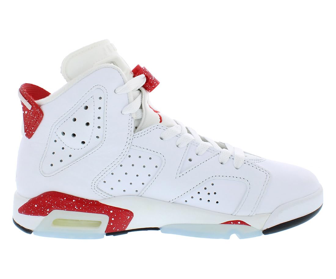 Jordan Boys Air 6 Retro Sneakers - White/University Red/Black - Big Kid Size 4 - Basketball Shoes for Kids - Perfect for School, Sports & Casual Wear