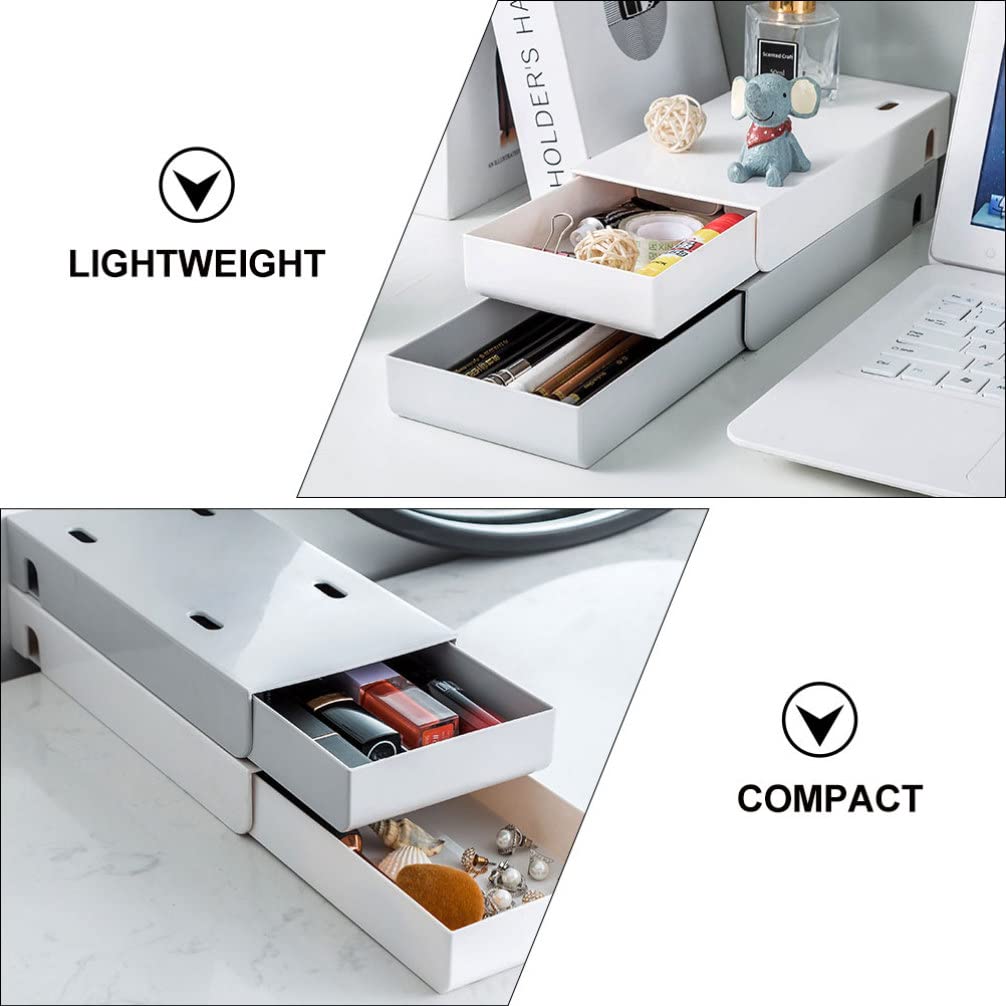 Zerodeko 2-Pack Plastic Desktop Drawers - Under Desk Storage Organizer for Cosmetics, Stationery, Jewelry & Office Supplies | Multi-Functional Household & Workspace Organization Solution