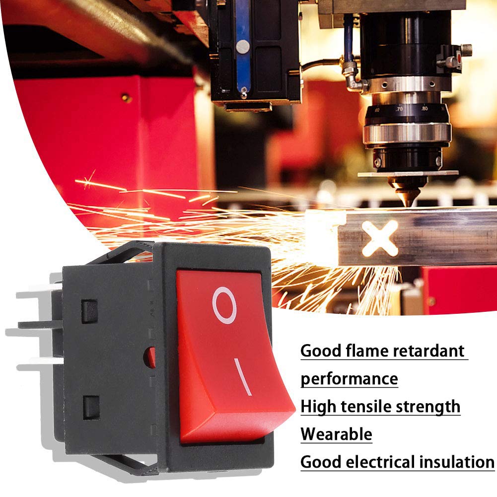 Waterproof 4-Pin Marine Rocker Switch with Red LED Lights - Durable Toggle Switch for Electrical Equipment, Easy to Control | Ideal for Boats, RVs, and Outdoor Power Applications