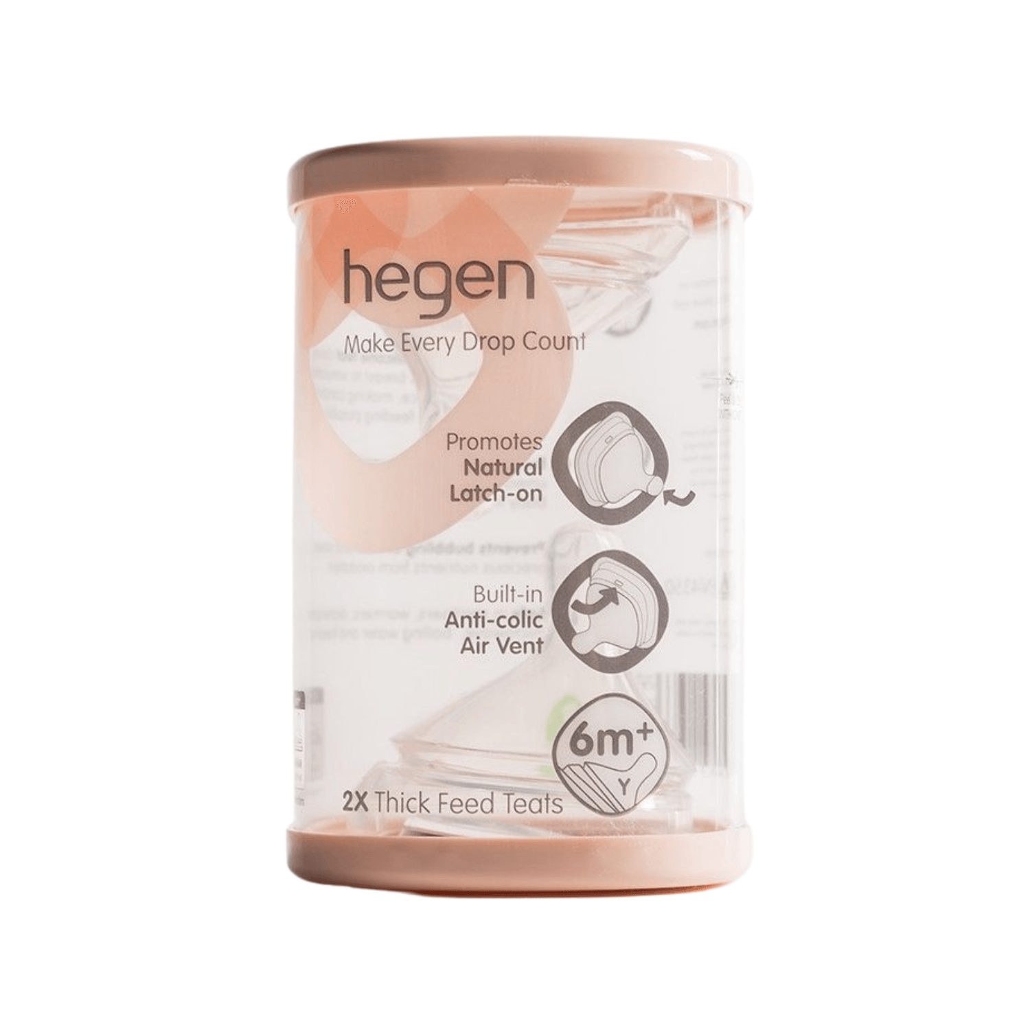 Hegen Teat Thick Feed for Thickened Liquids - 2 Pack Baby Bottle Nipples | Slow Flow for Reflux & Dysphagia | Perfect for Special Needs Infants & Toddlers