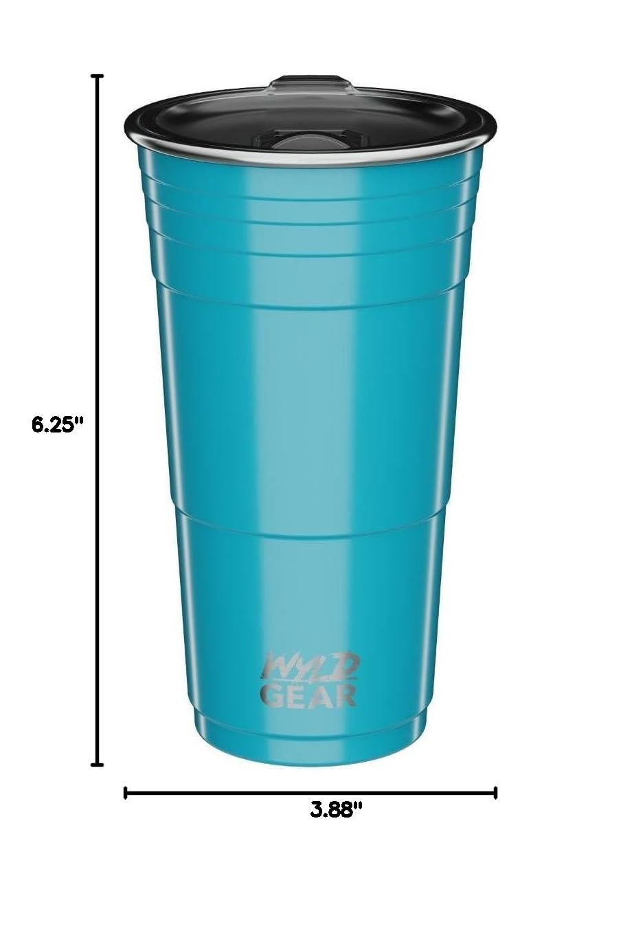 Wyld Gear 24 oz Insulated Stainless Steel Tumbler with Lid & Straw - Teal Blue Party Cup for Beer, Cocktails & Iced Drinks - Perfect for BBQs, Tailgating & Outdoor Events