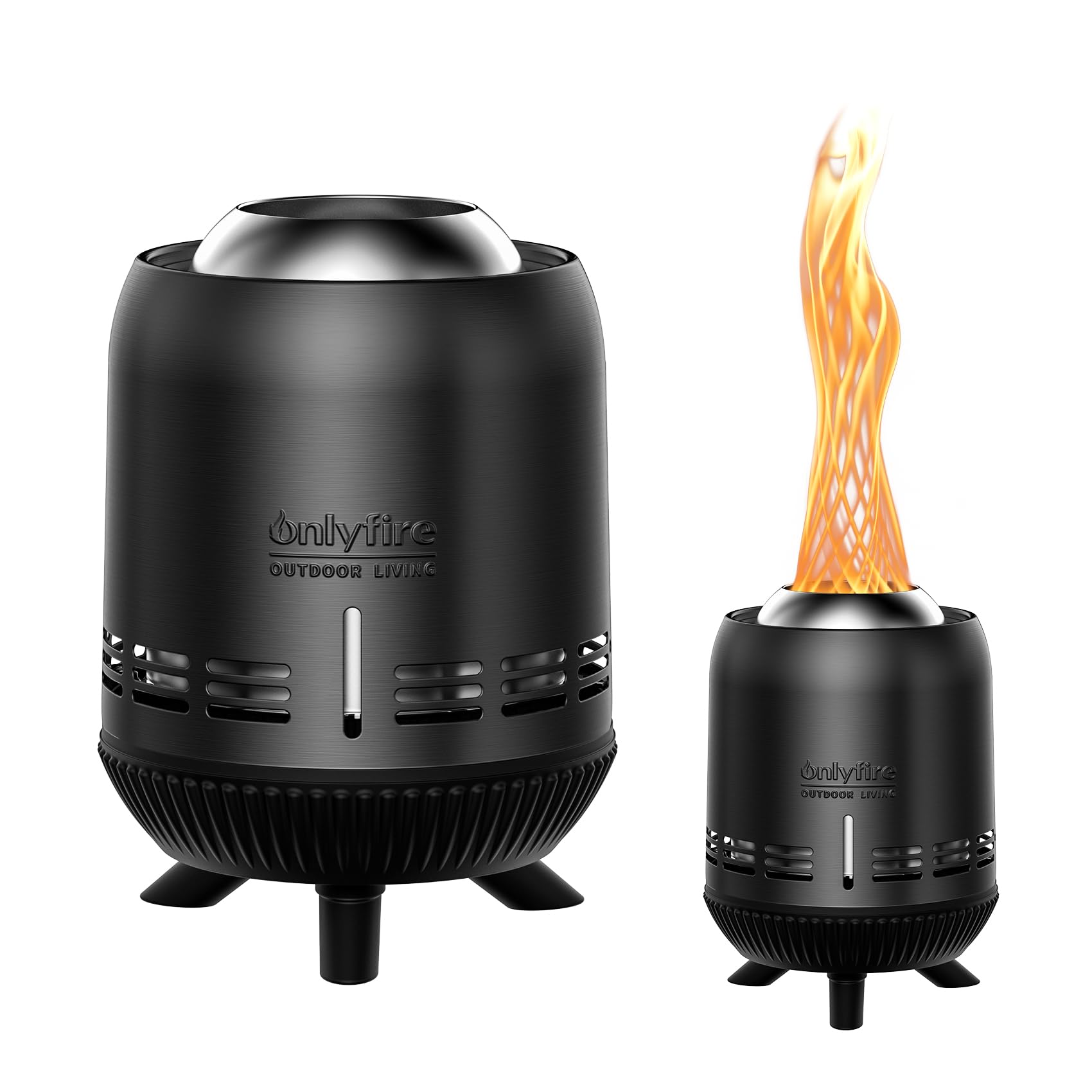 Onlyfire Mini Fire Pit with Unique Flame - Portable Outdoor Smokeless Fireplace for Wood & Pellets - Includes Carrying Bag for Camping, Tailgating, Backyard & Patio Bonfires - Perfect for Outdoor Gatherings, BBQ Nights & Cozy Evenings (Black, Model FP055)