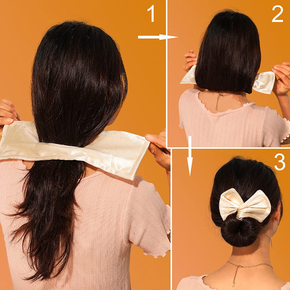 6Pcs Oversized French Twist Hair Bun Maker - Reusable Donut Shaper Cloth Clip for Women's Hairstyles (Solid A) | Perfect for Updos, Wedding, Prom & Everyday Styling