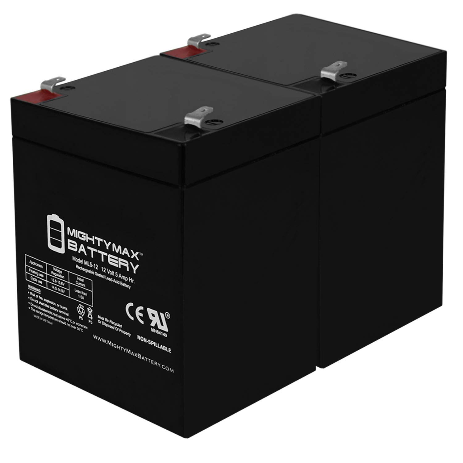Mighty Max 12V 5AH Replacement Battery for Currie eZip 200 Electric Scooter - 2 Pack - Perfect for Commuting & Outdoor Adventures