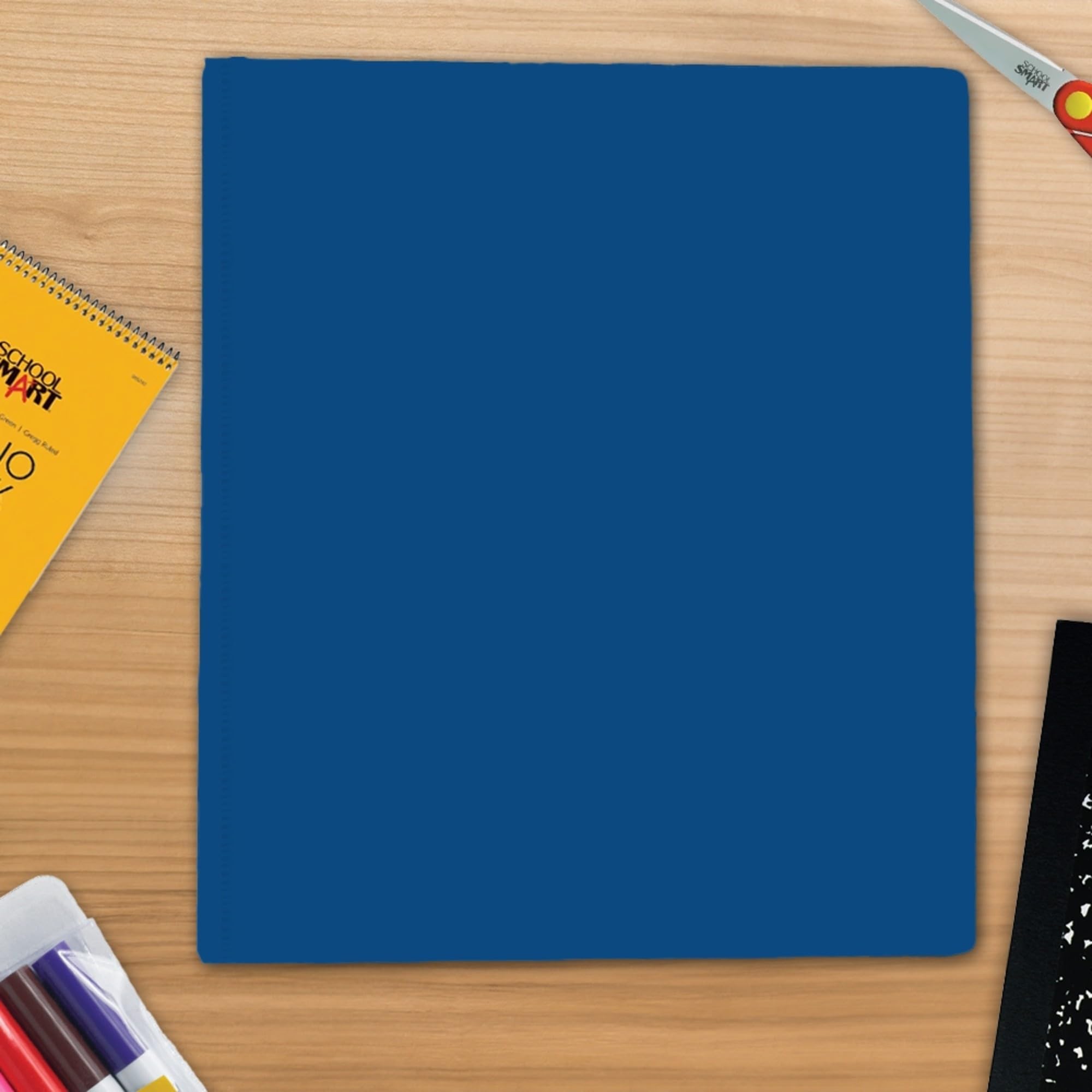 School Smart 1 Inch Blue Round Ring Binder - Durable Polypropylene Binder for School, Office & Home Organization | Perfect for Students, Teachers & Professionals