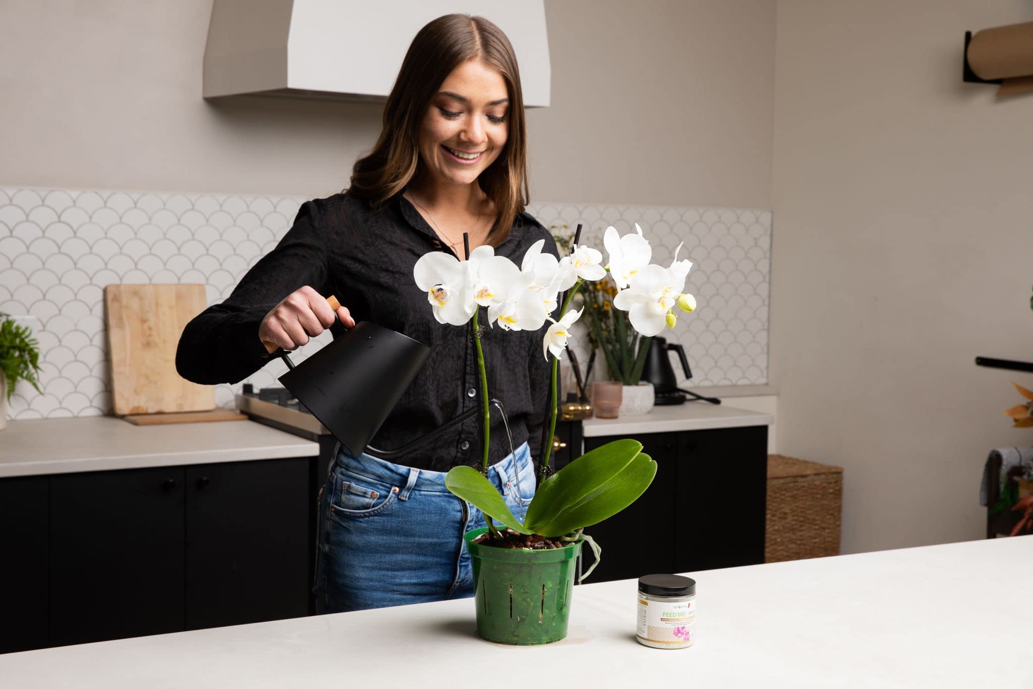rePotme Orchid Pot - 8 Inch Slotted Plastic Planters with Drainage Holes for Phalaenopsis & Dendrobium Orchids - 3 Pack (Rose Quartz) - Perfect for Indoor Home Decor, Office Plants & Greenhouse Growing