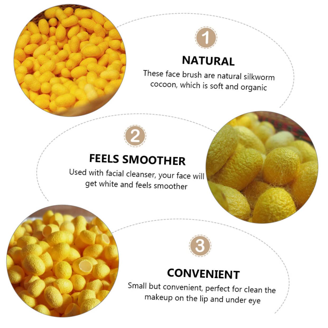 50 Pcs Blackhead Remover Silk Balls - Silkworm Cocoon Facial Cleansing Balls for Exfoliating, Wrinkle Removal & Deep Pore Cleaning - Perfect for Spa, Home Facial & Skincare Routine