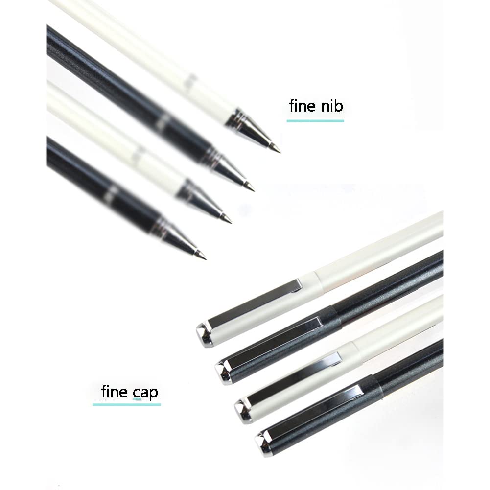 Premium Black Gel Pens Fine Tip 0.5mm - Smooth Water-Based Ink for School, Office & Journaling - Quick Drying, No Smudge Writing Pens for Note Taking, Sketching & Planner Use