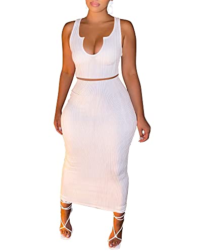 White D-tank Skirt Outfits