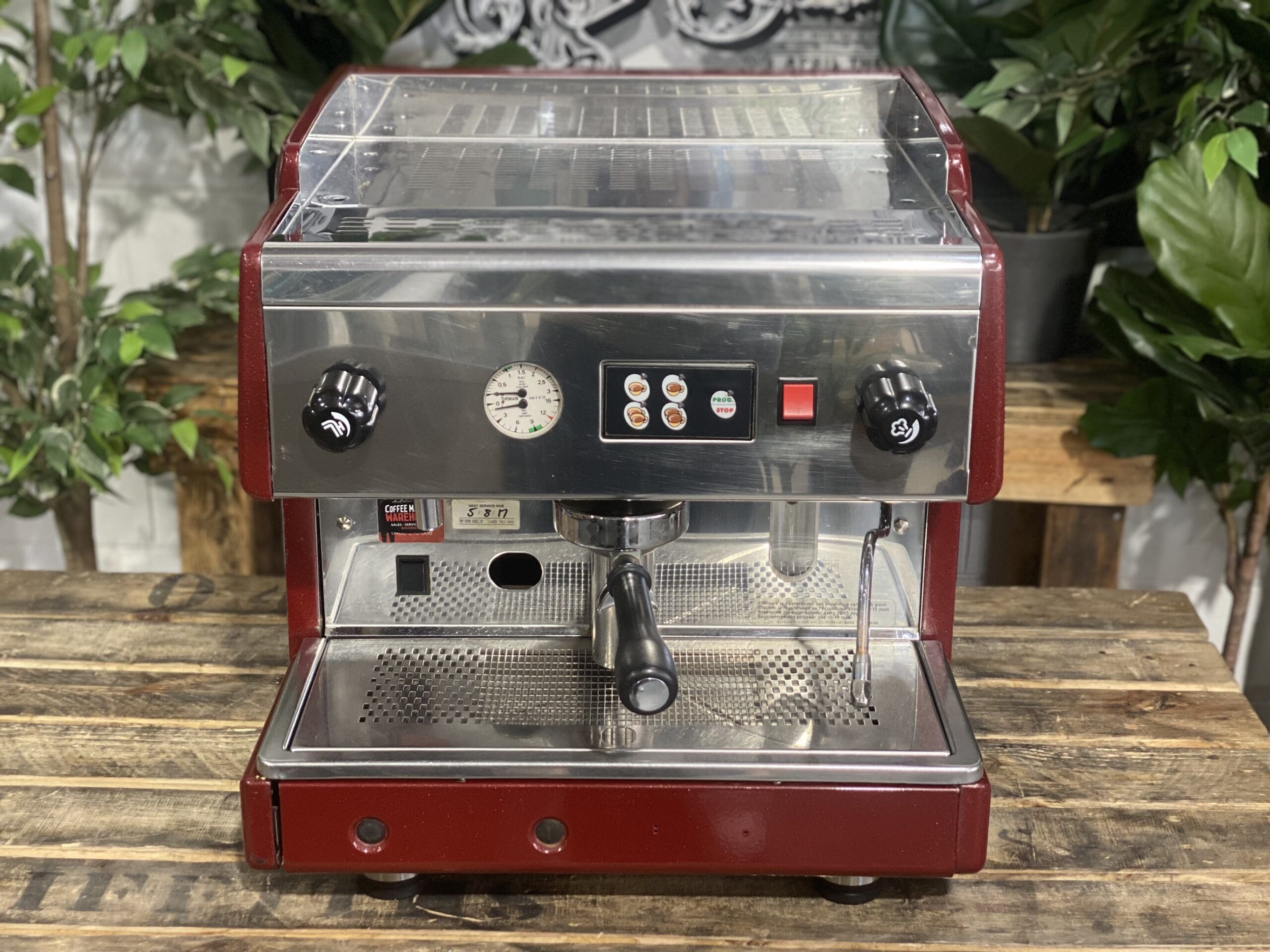 CMA 1 Group Red Espresso Coffee Machine - Professional Commercial Grade Espresso Maker for Home & Cafe Use | Perfect for Coffee Shops, Restaurants & Home Baristas