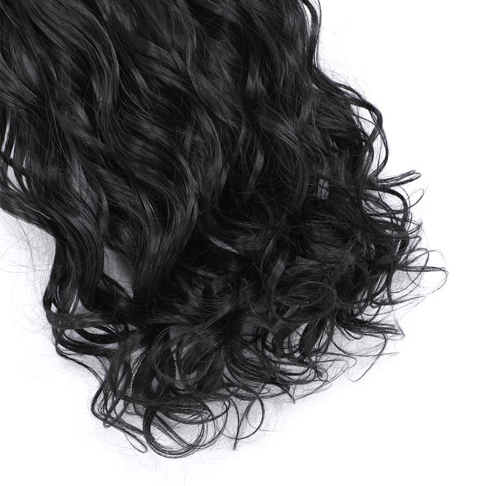 MoonEyes Black 5 Clip-in Curly Wavy Hair Extensions for Women - Perfect for Parties, Weddings & Everyday Styling