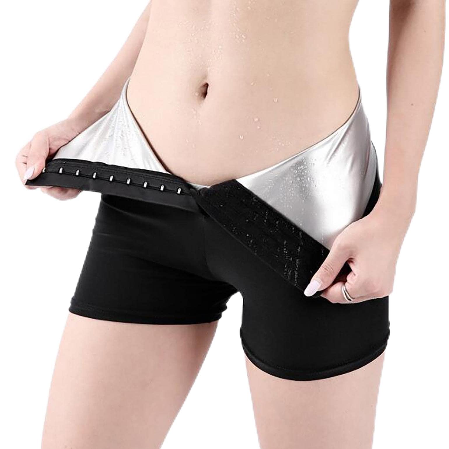 Thermo Sauna Sweat Shorts for Women - High Waist Tummy Control Workout Capris & Hip Lift Leggings - Hot Body Shaper for Weight Loss - Perfect for Gym, Yoga & Home Sauna Sessions