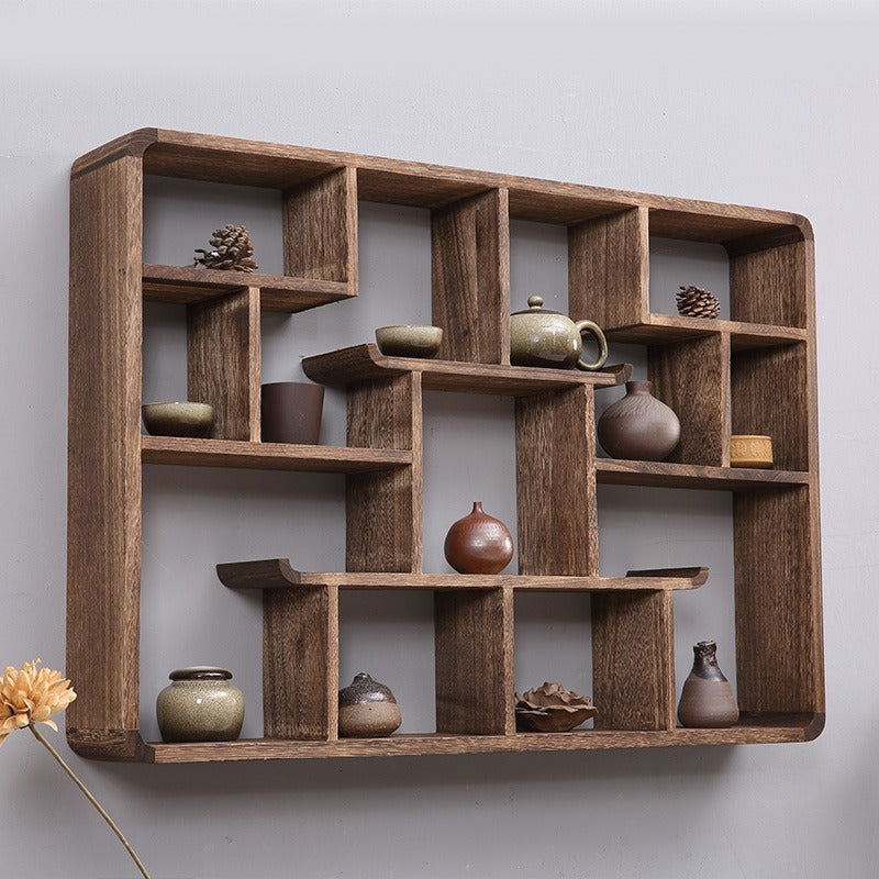 PANGA PANGA Wall Mounted Curio Display Cabinet - Elegant Glass Shelving for Collectibles & Home Decor