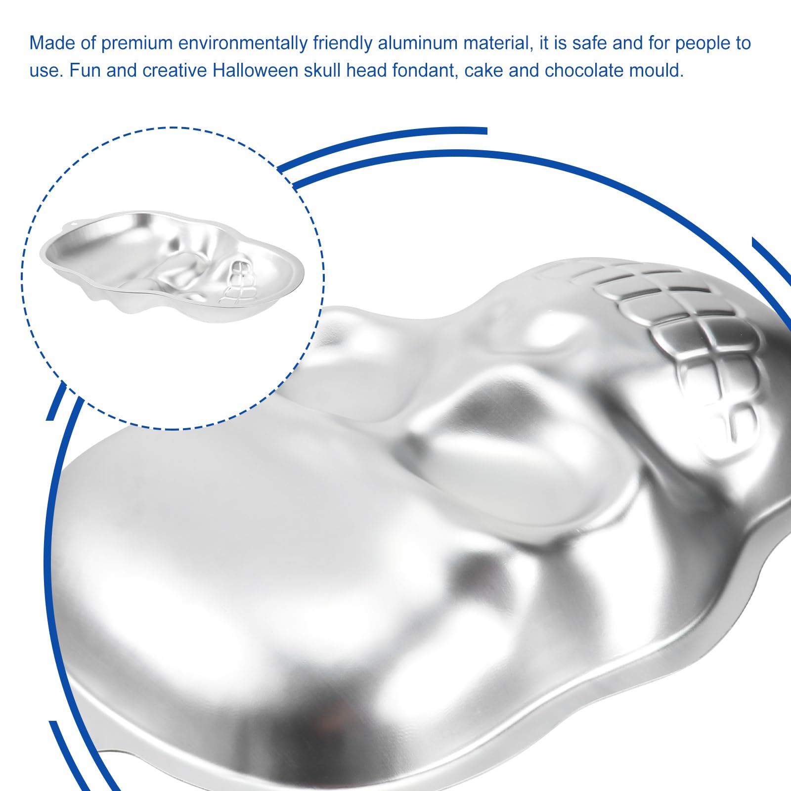 DOITOOL 3D Skull Cake Mold - Nonstick Halloween Baking Pan for Cakes, Cupcakes, Pizza & Jelly - Perfect for Halloween Parties, Haunted House Decor & Themed Desserts