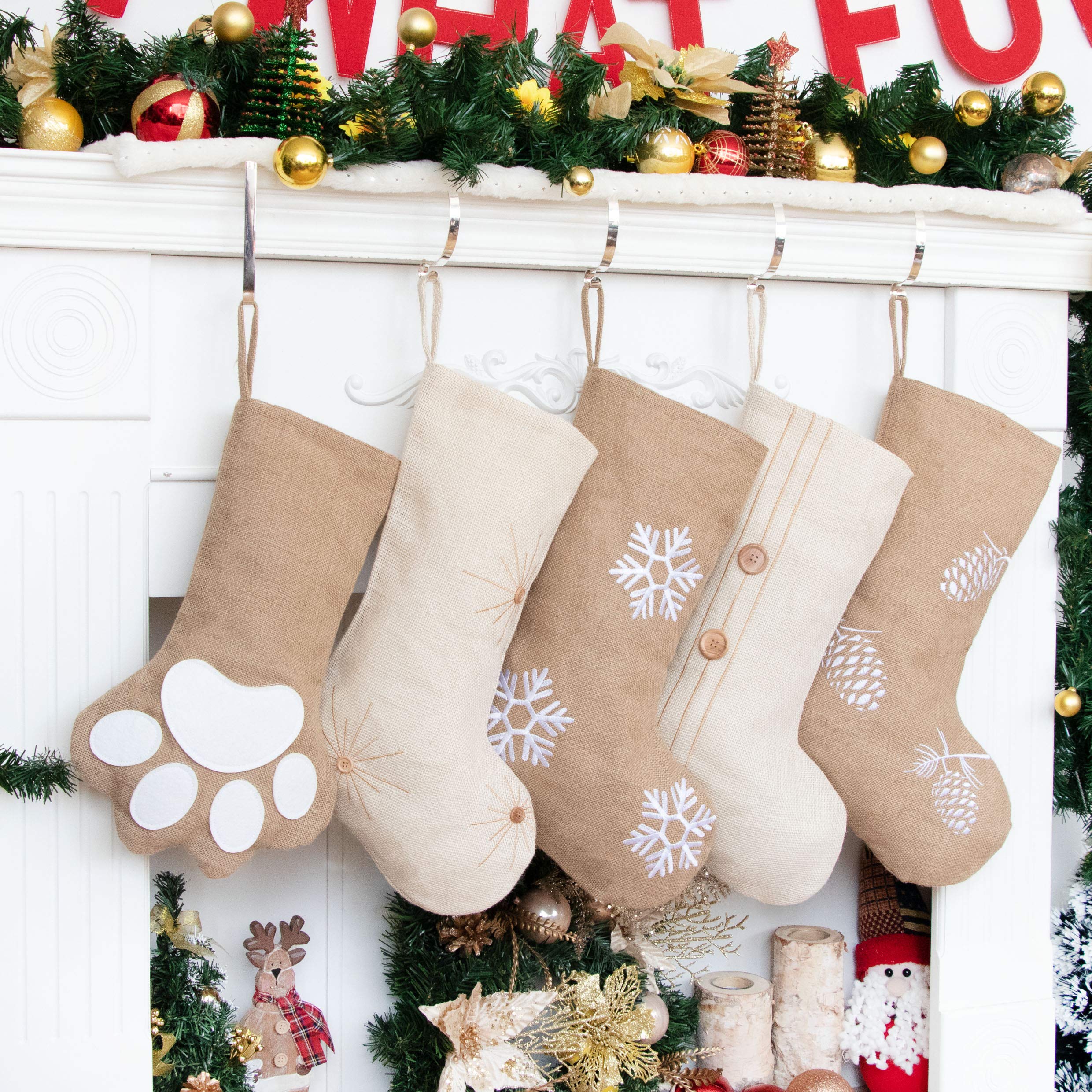 GEX 5-Pack Large Christmas Stockings - 18.5