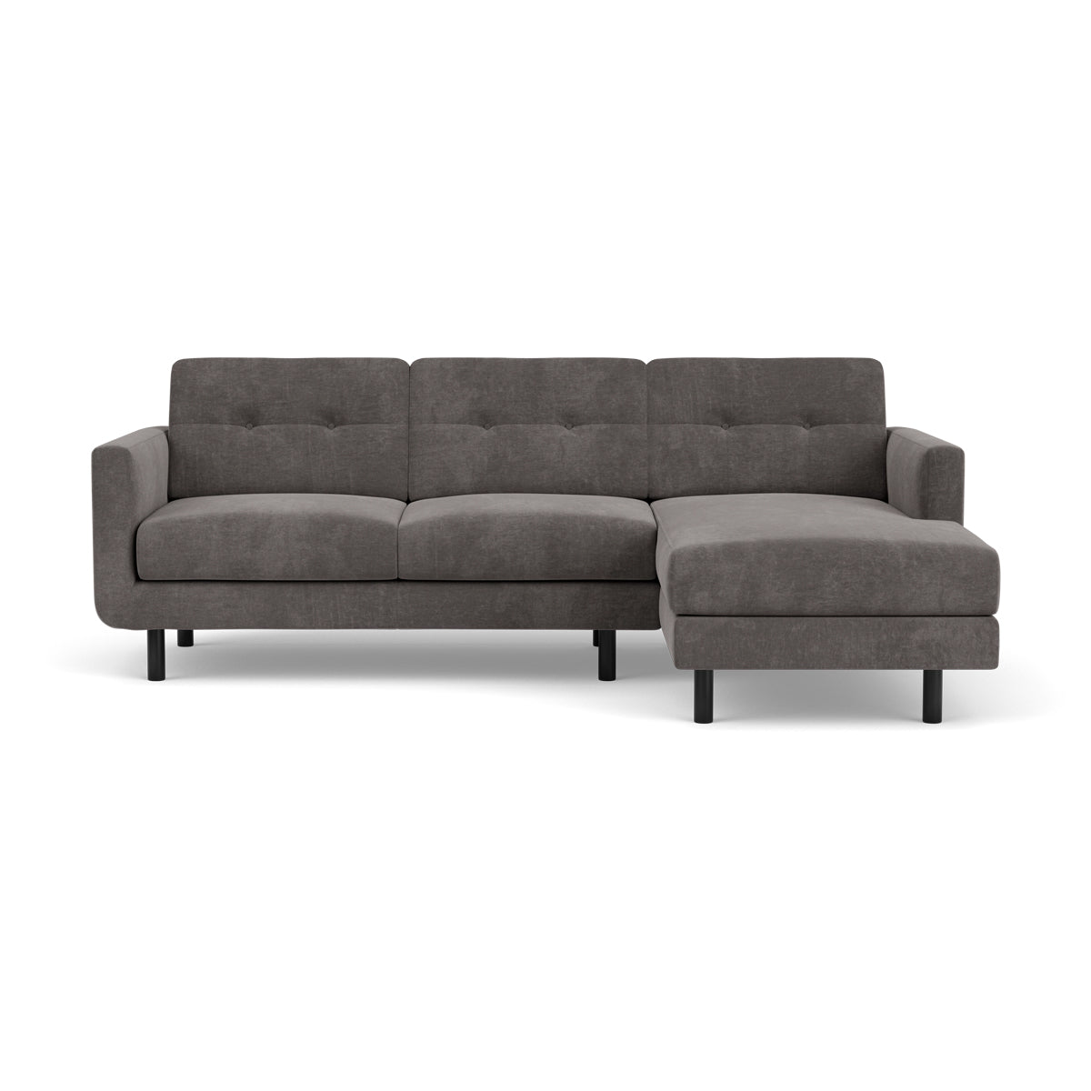 Conrad Fabric Right Chaise Sofa - Modern Sectional Couch for Living Room, Lounge & Home Theater - Comfortable Upholstered Furniture with Chaise Lounge