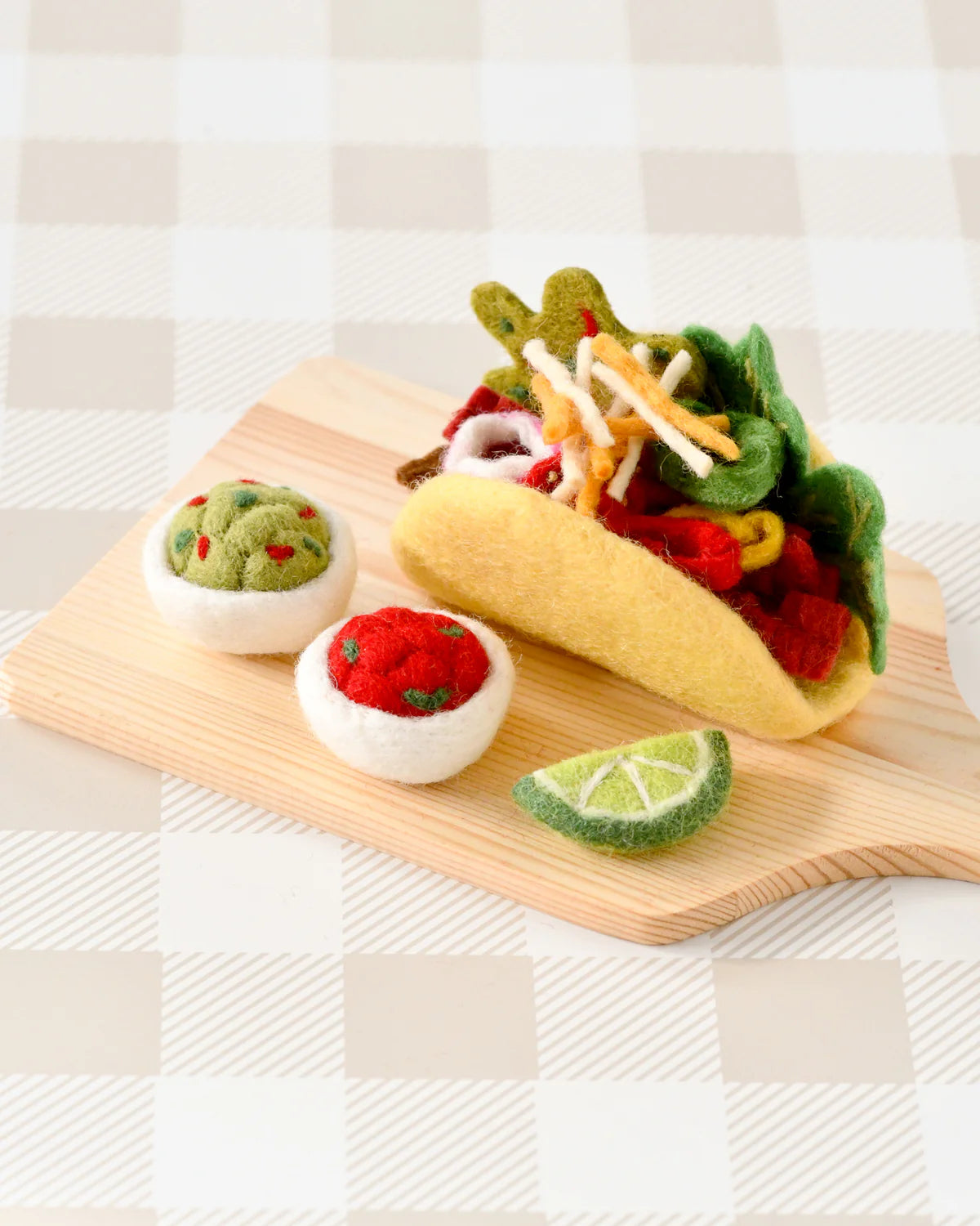 Taco Felt Play Food Set - 12 Piece DIY Felt Tacos for Kids Pretend Play - Perfect for Preschool Learning, Taco Party Decor & Imaginative Playtime