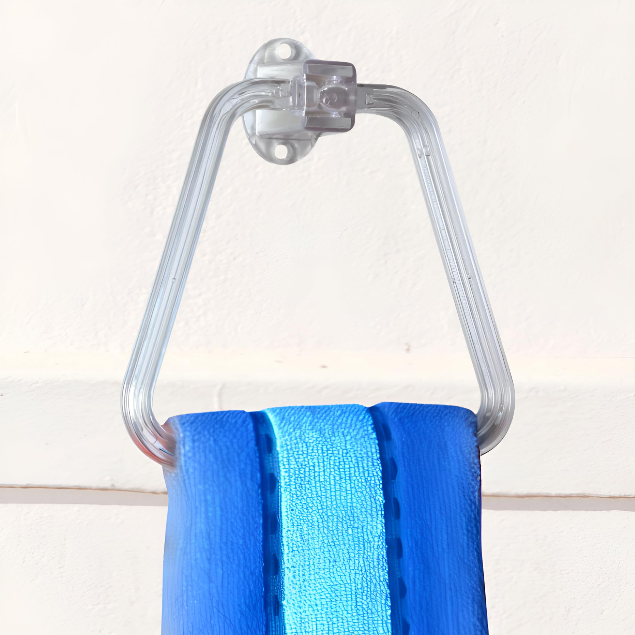 Sturdy ABS Square Towel Ring - Wall Mounted Bathroom Towel Holder for Wash Basin & Napkins | Durable & Rustproof for Home, Kitchen & Restrooms