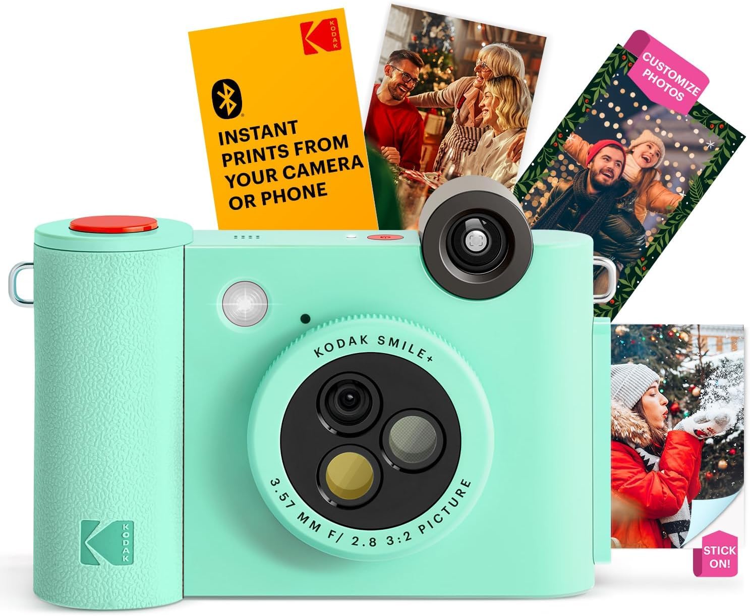 KODAK Smile+ 2-in-1 Digital Instant Camera & Wireless Bluetooth Photo Printer with 50 Sheets Premium 2