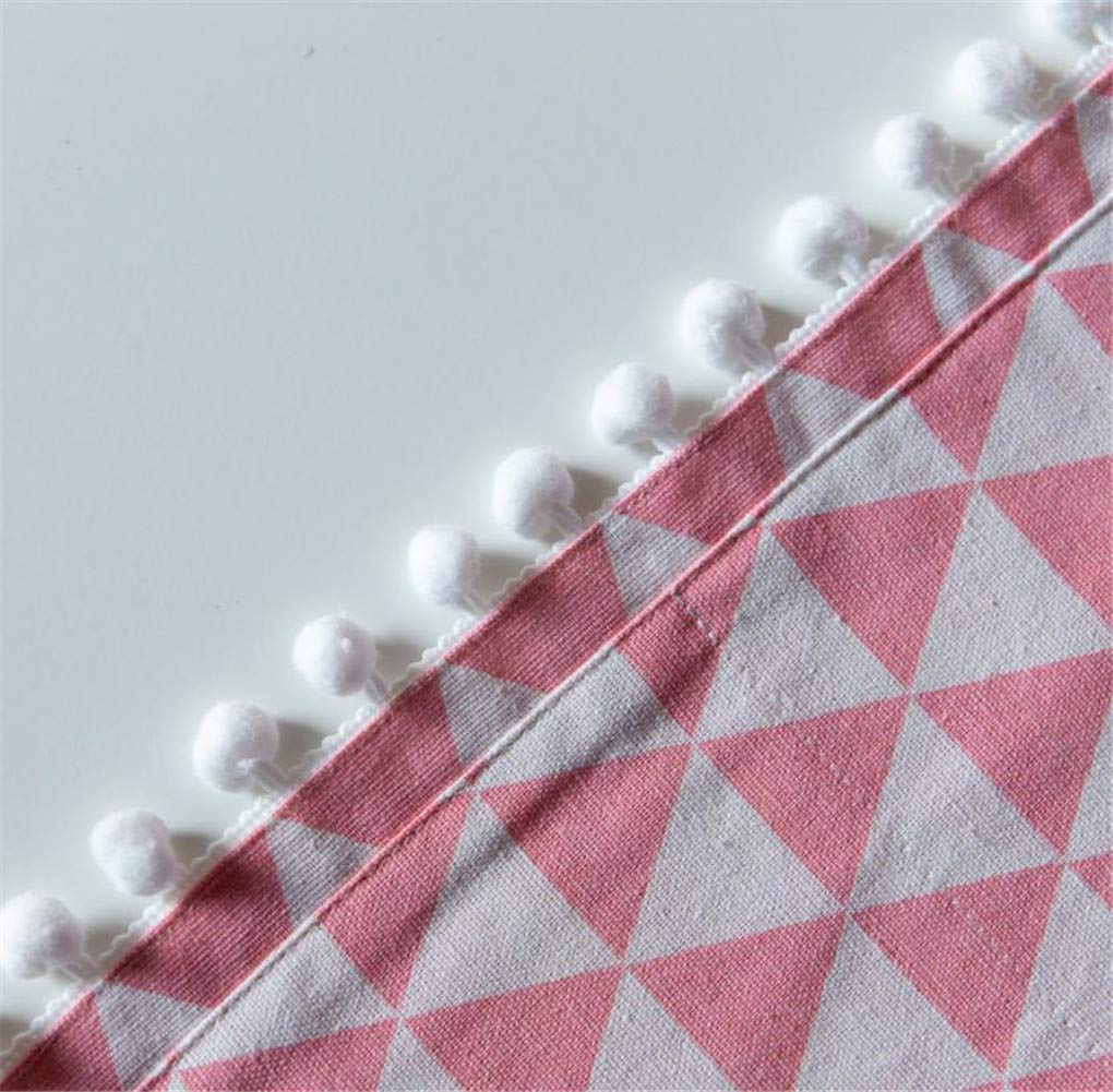 Microwave Oven Cover - Dustproof & Oil Resistant Cotton Linen Kitchen Appliance Protector with Storage Pockets (Pink Triangle) - Perfect for Microwave, Toaster & Small Appliance Protection