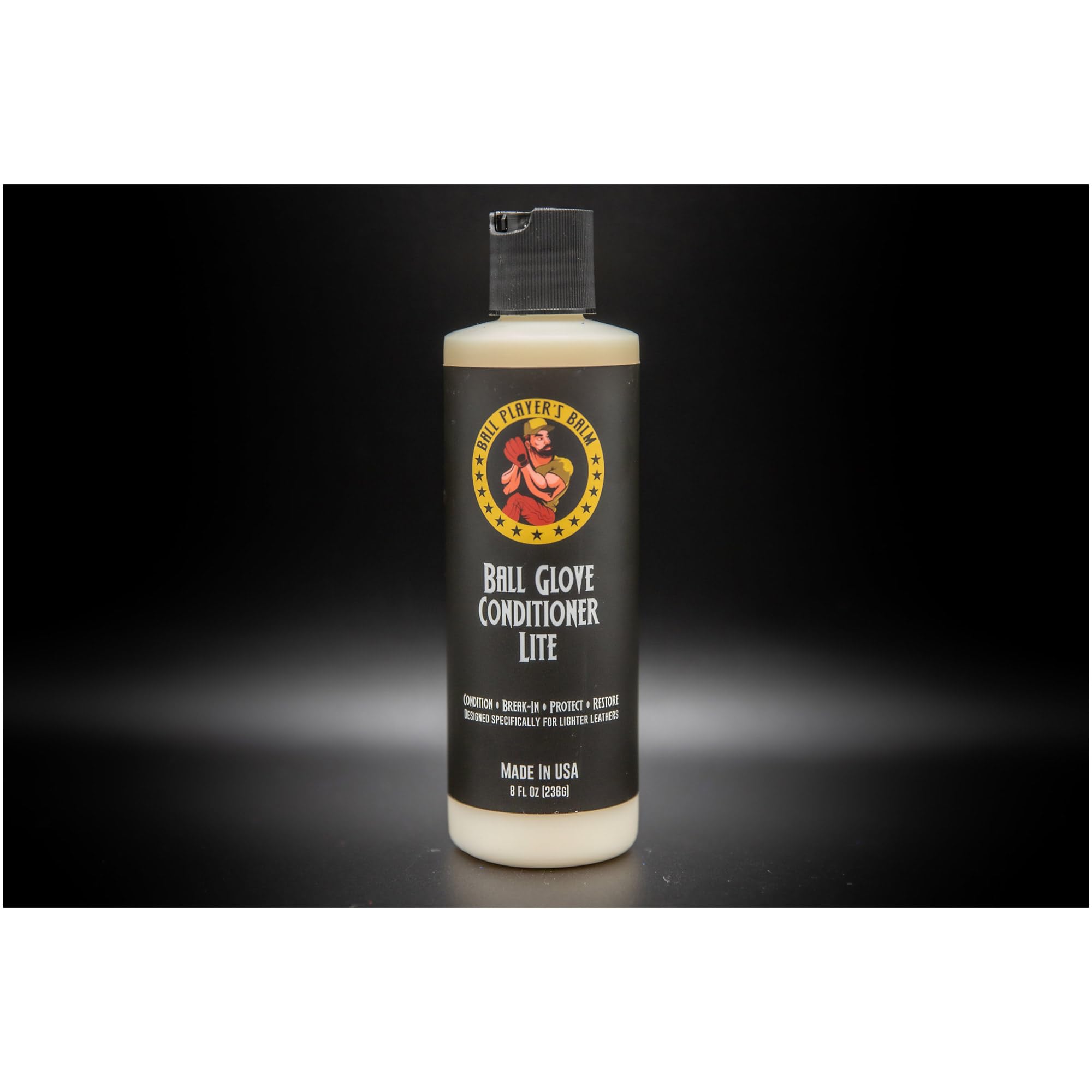 Best Baseball & Softball Glove Conditioner - Ball Player's Balm Lite 8oz | Leather Treatment for Enhanced Grip & Durability | Perfect for Game Day & Practice Sessions