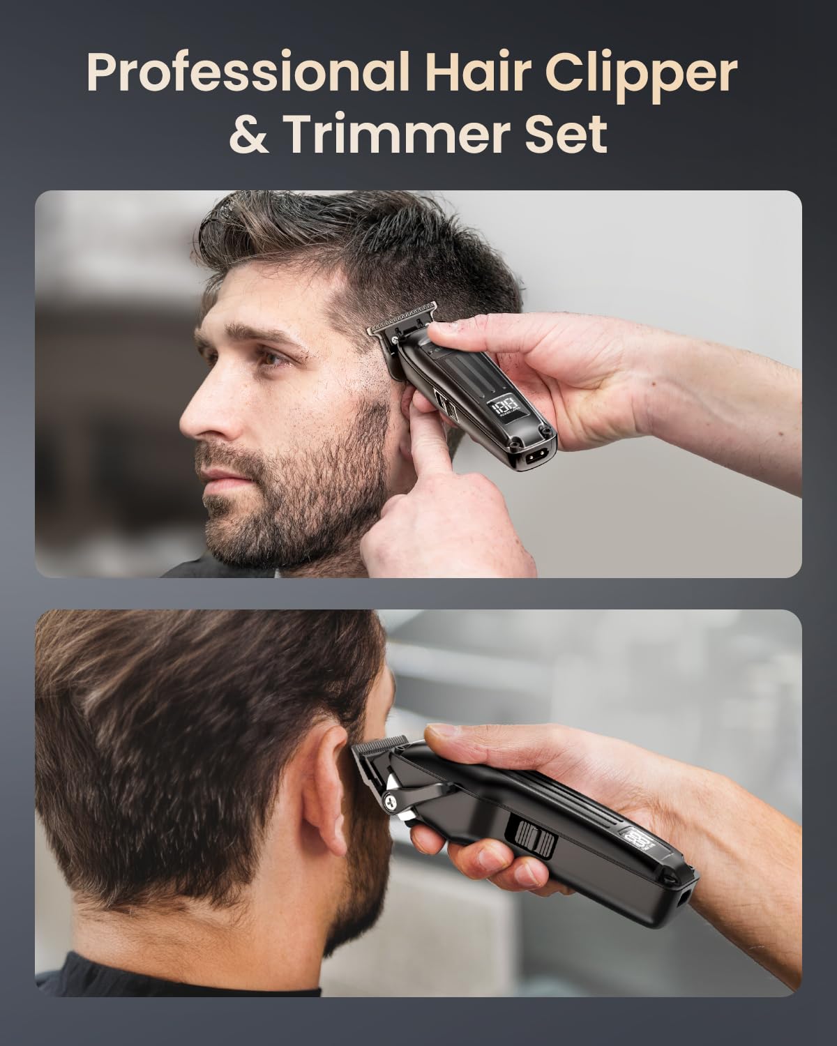 Premium Hair Clippers for Men - Afloia Professional Hair Cutting & Trimming Kit with Brushless Motor, DLC Coated Blades & Charging Stand - Perfect for Home Barbering, DIY Haircuts & Gifts for Husband, Dad