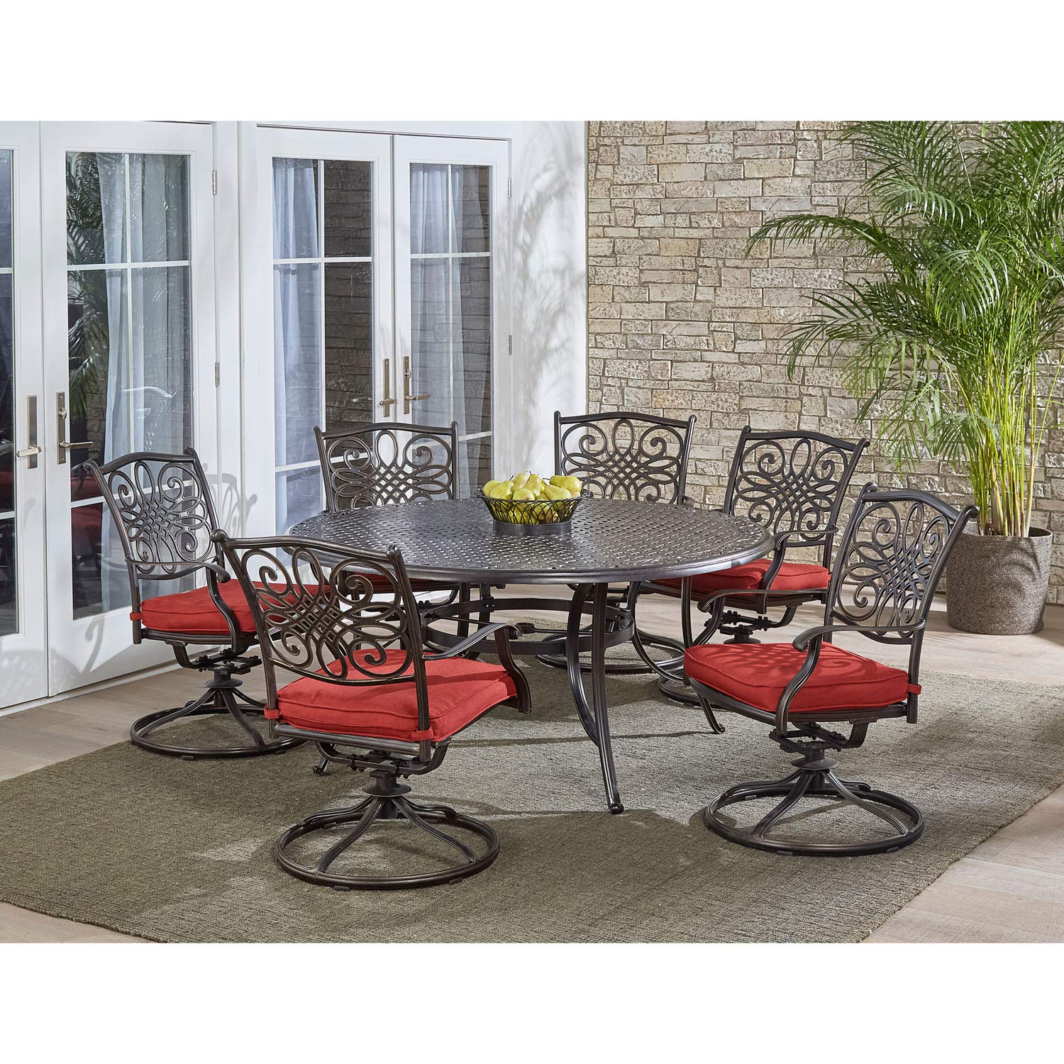 Hanover Traditions 7-Piece Patio Dining Set with 60