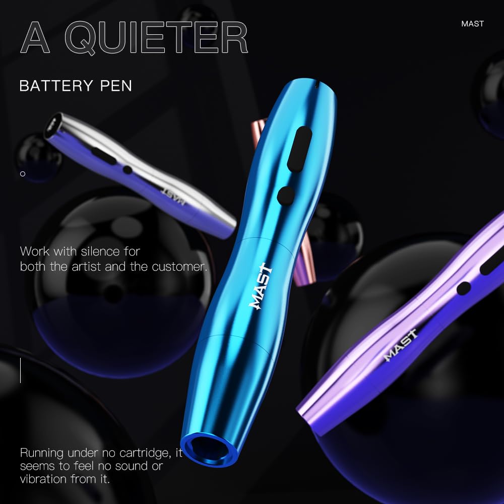 Professional Mast Tattoo Kit - P20 Wireless Tattoo Pen Machine with Digital Display & Rechargeable Battery | Complete Tattoo Starter Kit Includes Needles, Cartridges & Black Ink | Perfect for Women Artists & Beginners | Home Studio & Professional Tattoo Parlor Use