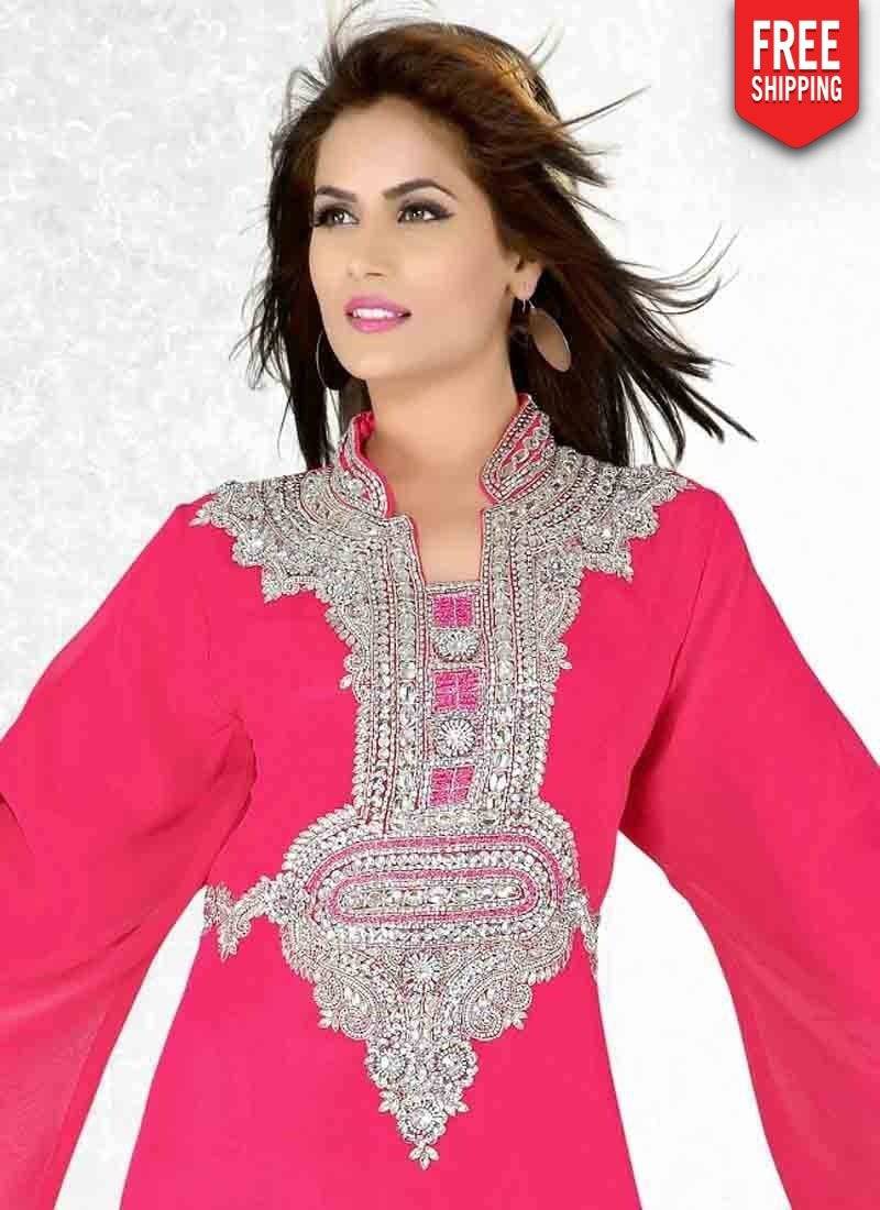 Carmine Fancy Bell Sleeve Slim Fit Kaftan Dress for Women - Elegant Flowy Maxi Dress for Beach, Party & Special Occasions