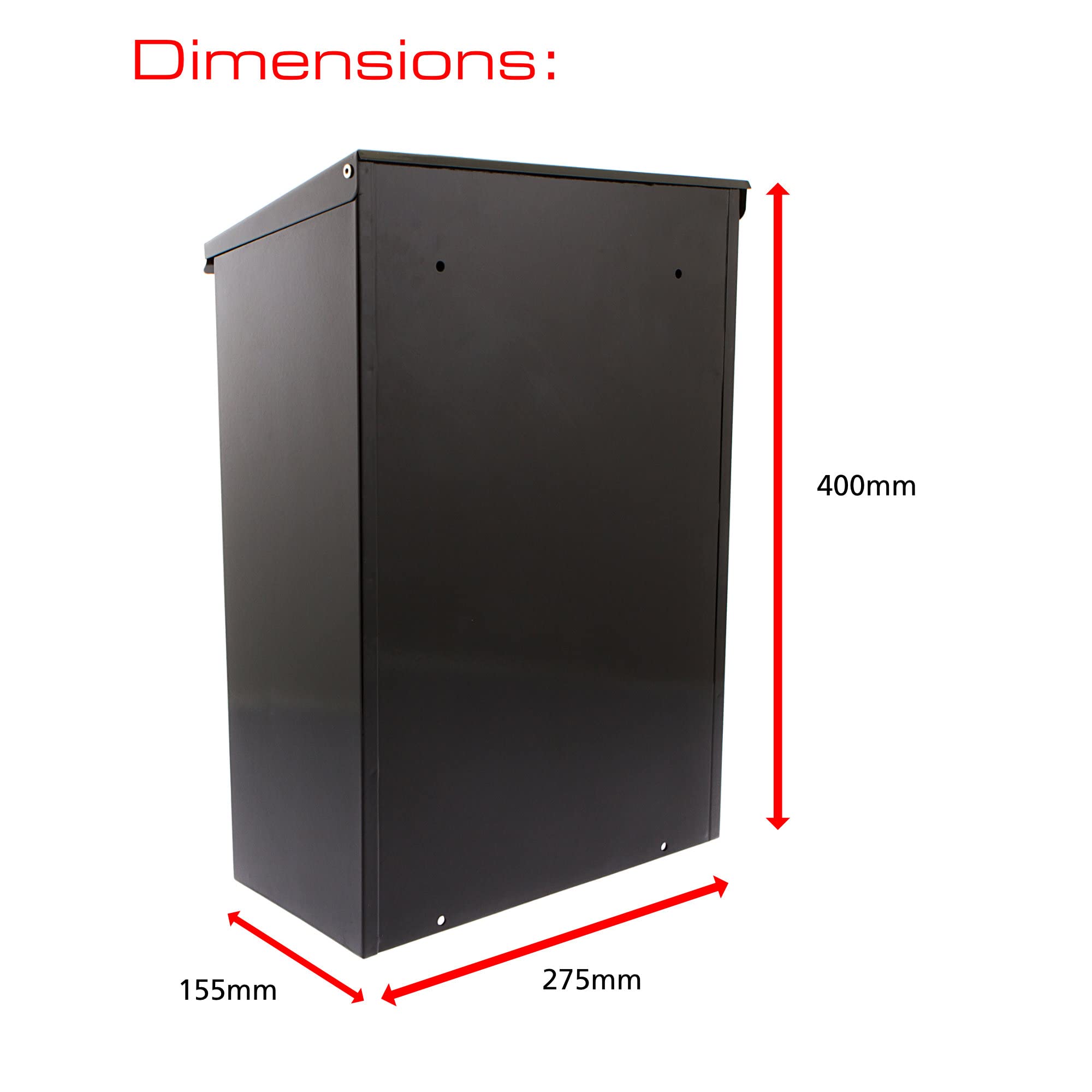 Premium Sterling Thames Steel Newspaper Box in Black - Durable Outdoor Newspaper Holder for Home, Office, or Business Use