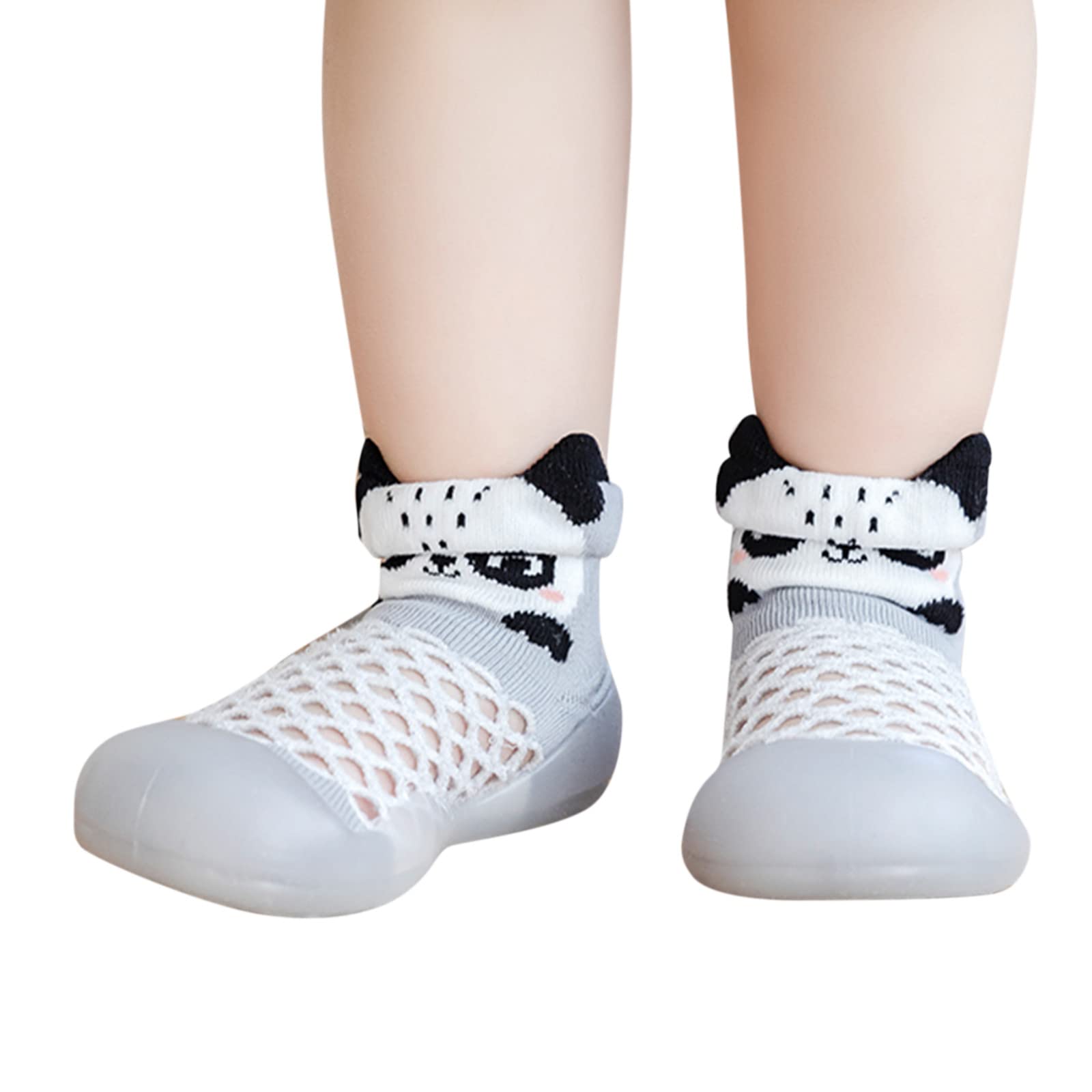**Boys 5T Light Up Shoes - Toddler Non-Slip Breathable Mesh Sneakers with Animal Prints & Cartoon Socks Design for Infants & Girls - Perfect for Indoor Play, Early Walking & Casual Outings**