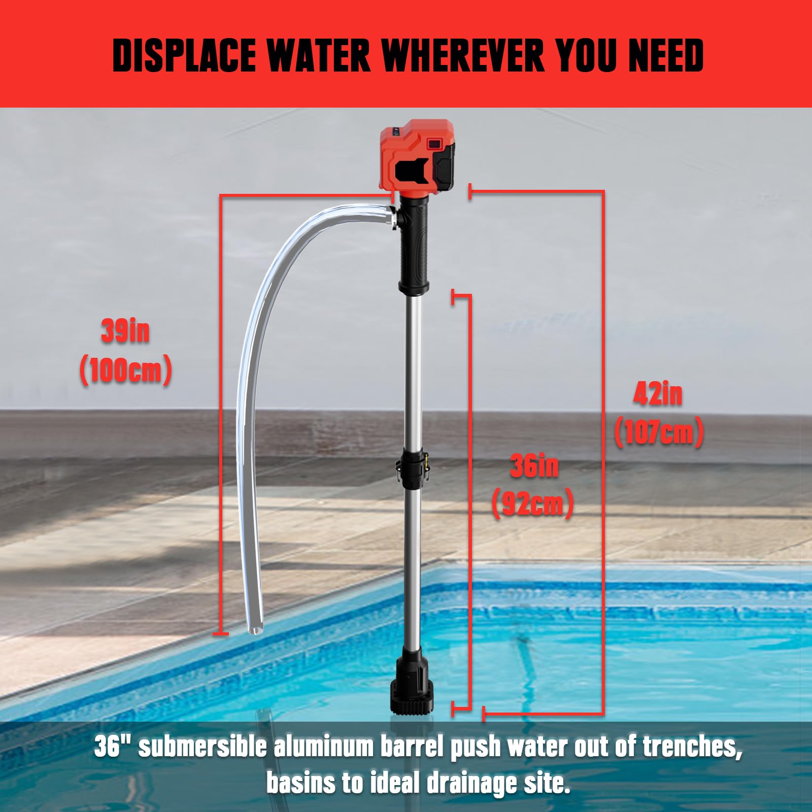 **Milwaukee 18V Cordless Stick Water Transfer Pump - 720GPH Brushless Submersible Utility Pump for Pool, Garden, Pond - Deep Well & Sump Pump (Tool Only) - Ideal for Water Drainage, Irrigation & Flood Control**