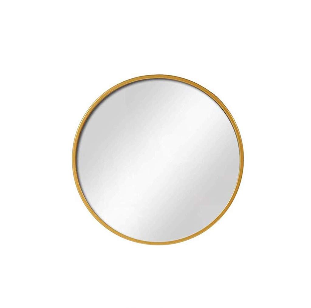 Round Metal Wall Mirror - Compact Decorative Bathroom & Vanity Mirror for Makeup, Cafe, Gallery - Stylish Home Decor for Girls & Modern Interiors