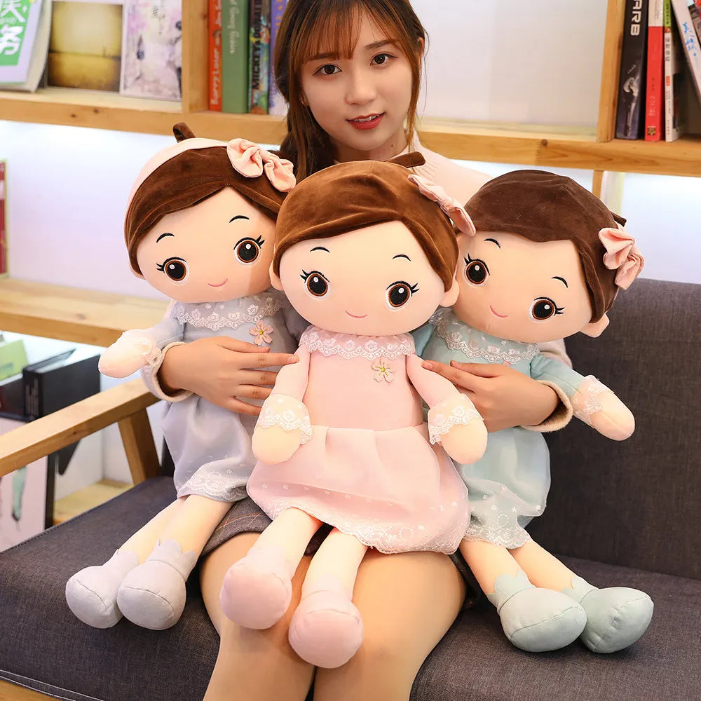 40cm Kawaii Plush Doll with Lace Skirt - Soft Stuffed Animal Toy for Baby Girls, Cute Birthday & Valentine's Gift for Kids - Perfect for Cuddling, Nursery Decor, and Imaginative Play