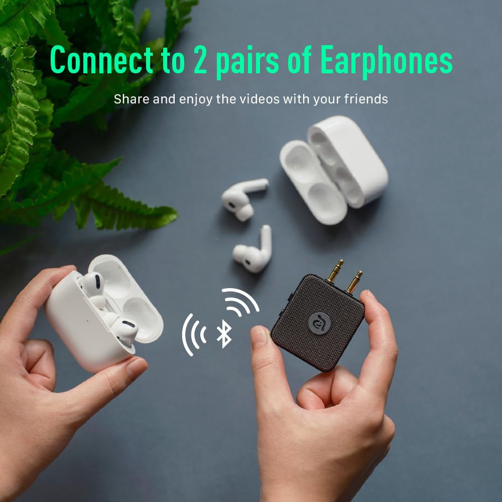 ADAM elements EVE II Bluetooth Transmitter & Receiver - Wireless Audio Adapter with Foldable Dual 3.5mm AUX Plug for Nintendo Switch, Smart TV, Home & Car Stereo, Airplane Headphones | Perfect for Gaming, Travel & Home Entertainment