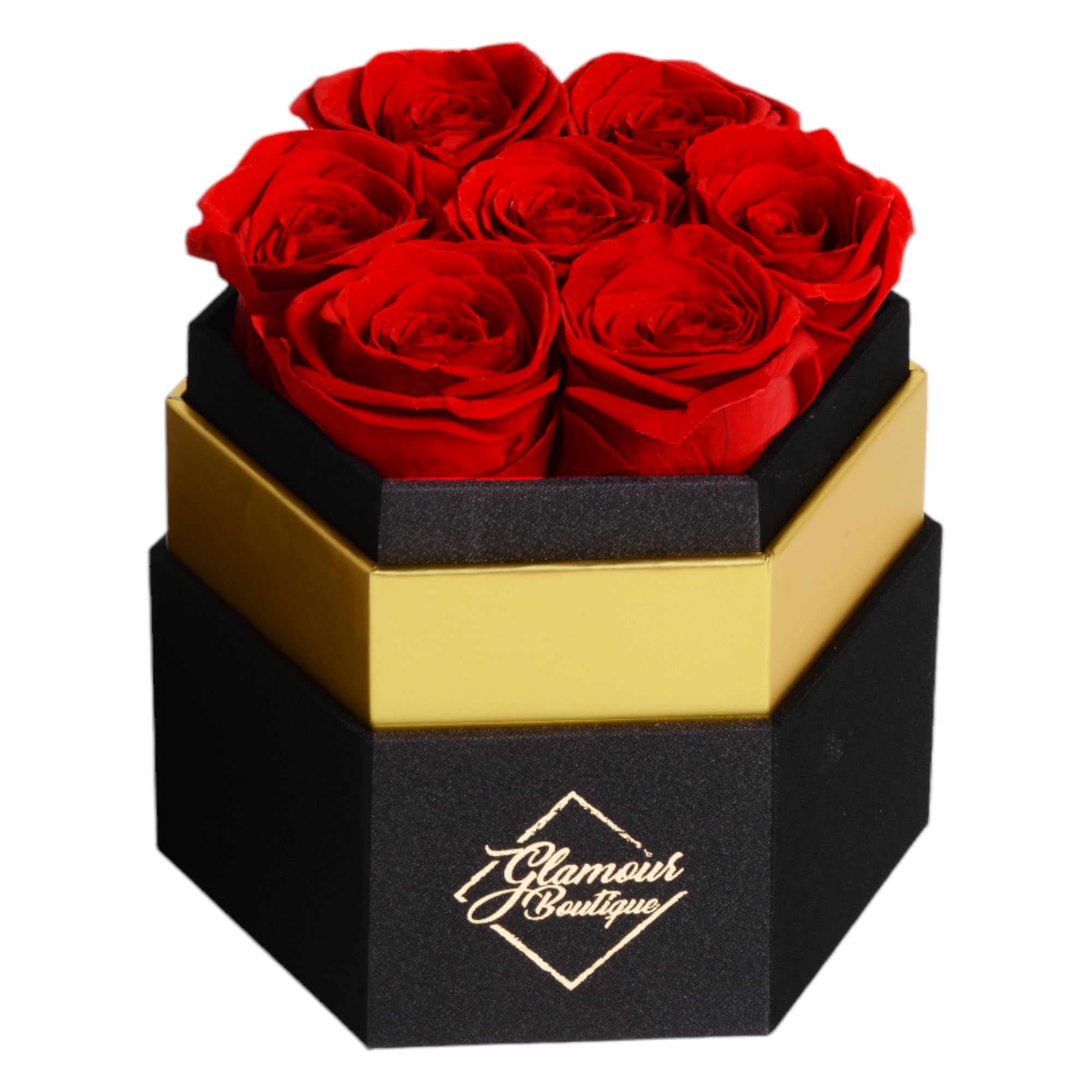 7-Piece Eternal Rose Box - Preserved Roses That Last 1 Year, Real Touch Artificial Flowers in Gift Box - Perfect for Valentine's Day, Anniversary, Wedding Decor & Romantic Gifts