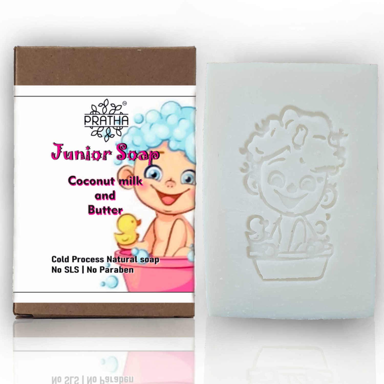 PRATHA Kids Soap - Organic Coconut Milk & Shea Butter Handmade Soap for Children | Gentle Cleansing for Sensitive Skin, Bath Time & Daily Hygiene