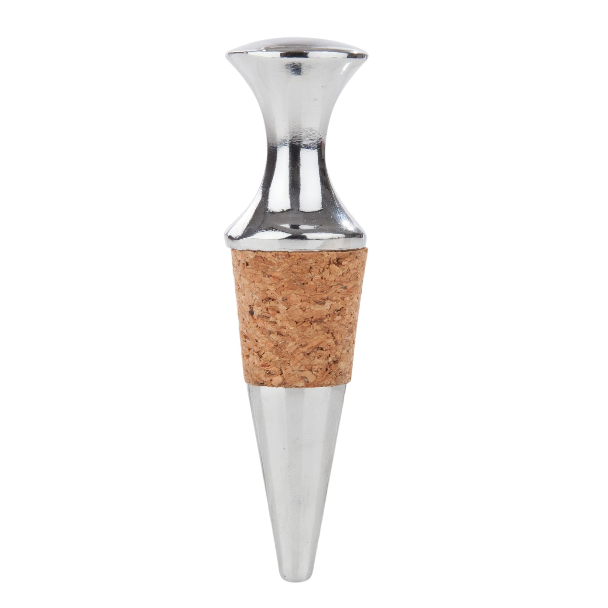 Premium Zinc Alloy Wine Stoppers with Natural Cork - Reusable Glass Bottle Stoppers for Wine Preservation - True Monarch Cork Wine Bottle Sealer (Set of 1) - Perfect for Home Bars, Wine Cellars & Dinner Parties