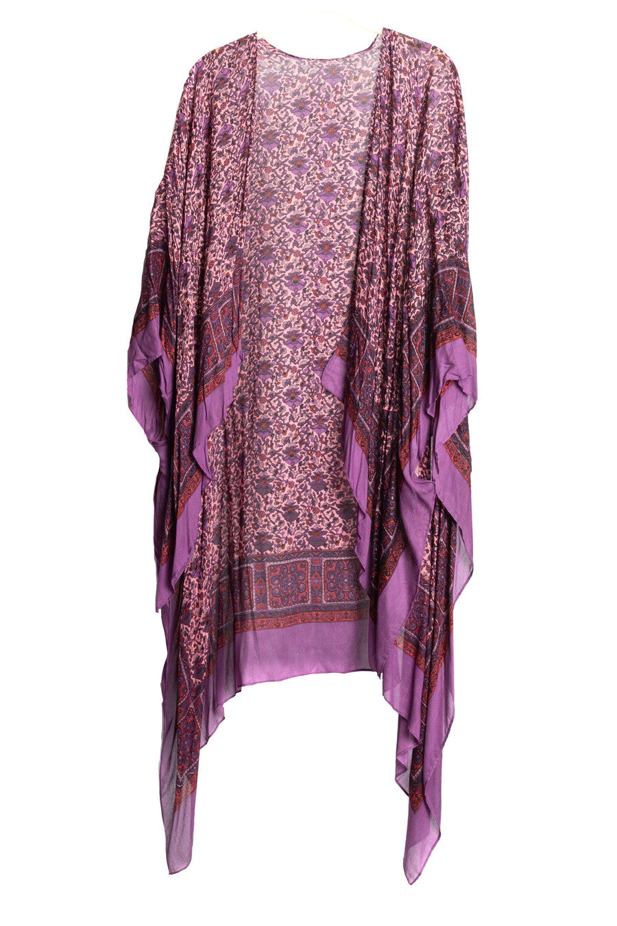 Bohemian Floral Tapestry Print Kimono Robe - Lightweight Cover Up for Women - Perfect for Beach, Festival, and Lounge Wear