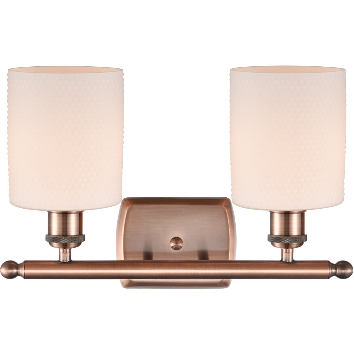 Ballston Collection Antique Copper 2-Light Bathroom Vanity Light Fixture - LED Illumination for Modern & Traditional Bathrooms