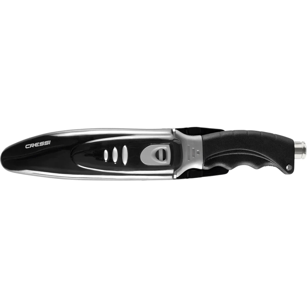 Cressi Borg Knife with Pointed Tip - Professional Diving Knife for Scuba, Spearfishing & Underwater Safety - Perfect for Divers, Snorkelers & Water Sports Enthusiasts