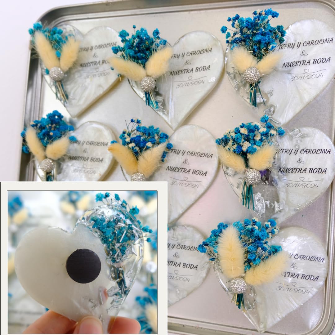 Heart Shaped Epoxy Wedding Favors - Customizable Bridal Shower Gifts, Baby Shower Keepsakes & Party Decorations - 50pcs Charming Epoxy Magnets for Anniversaries, Birthdays & Special Events - Perfect for DIY Wedding Centerpieces, Fridge Decor & Memorable Celebrations
