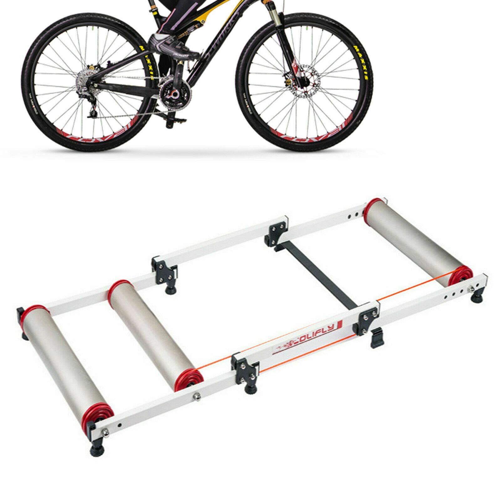 FLYHERO Indoor Bike Trainer - Parabolic Bicycle Rollers for Cycling Exercise & Workout | Perfect for Home Gym, Cardio Training & Indoor Cycling Practice