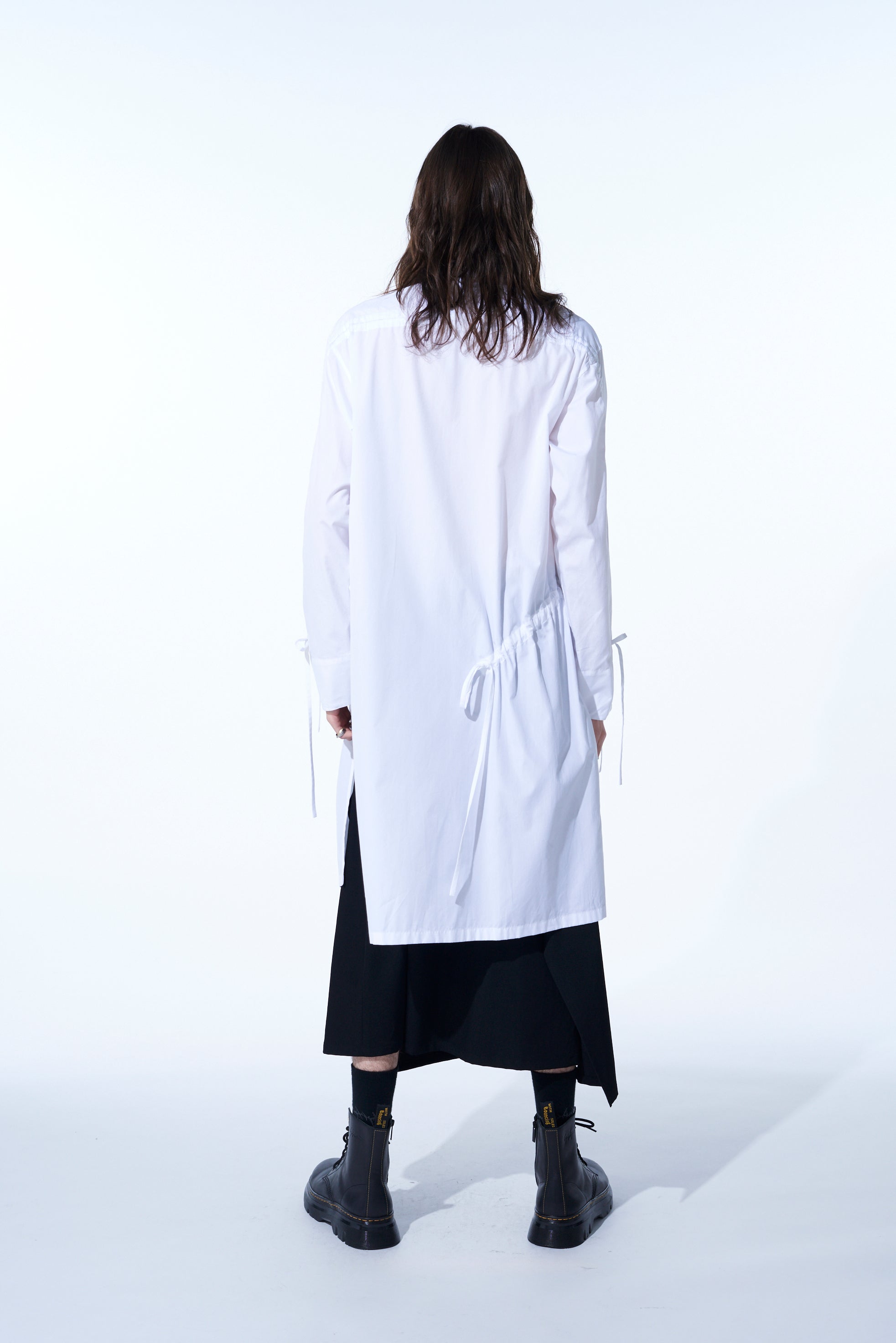 Oversized Long Cotton Broadcloth Shirt with Gathered Strings - Casual Loose Fit Button Down Tunic Top for Women | Perfect for Layering, Beach Cover-Up & Boho Outfits