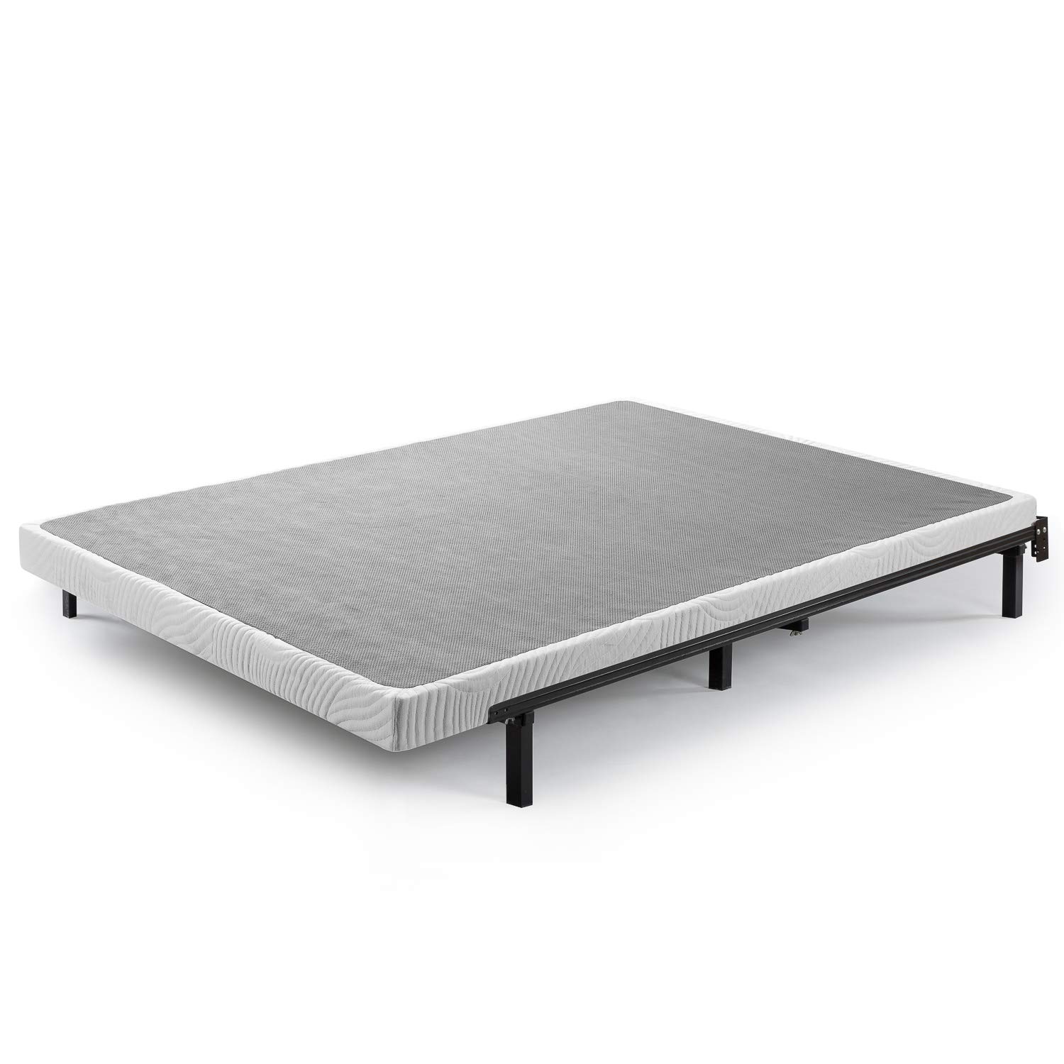 ZINUS 4 Inch Quick Lock Metal Smart Box Spring Mattress Foundation - Strong Steel Frame, Easy Assembly, Full Size, White - Perfect for Bedroom, Guest Room & Dormitory Use
